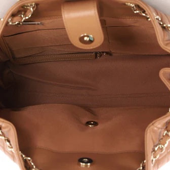 CHANEL QUILTED LAMBSKIN LEATHER CC LOCK DRAWSTRING BUCKET BAG