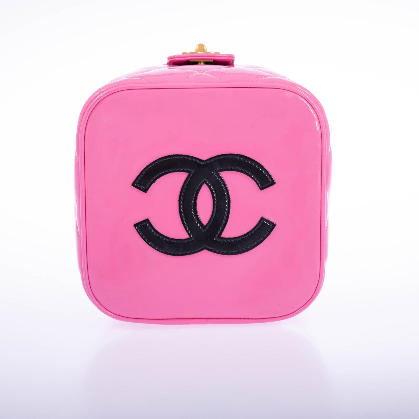 Chanel Vintage 1995 Barbie Collection Pink Heart Mirror Vanity Case and Bag