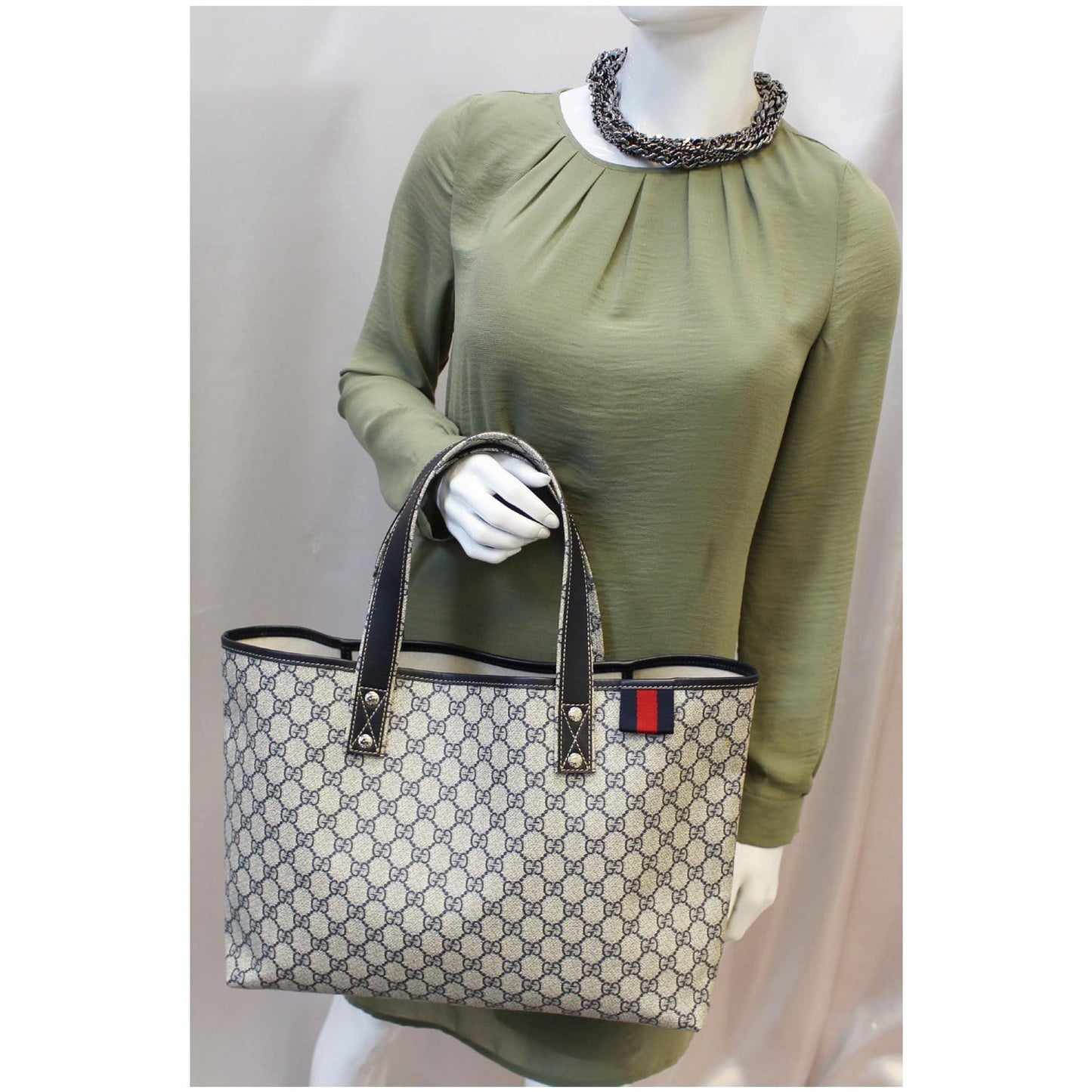 GUCCI GG Supreme Tote Bag 211134 Blue