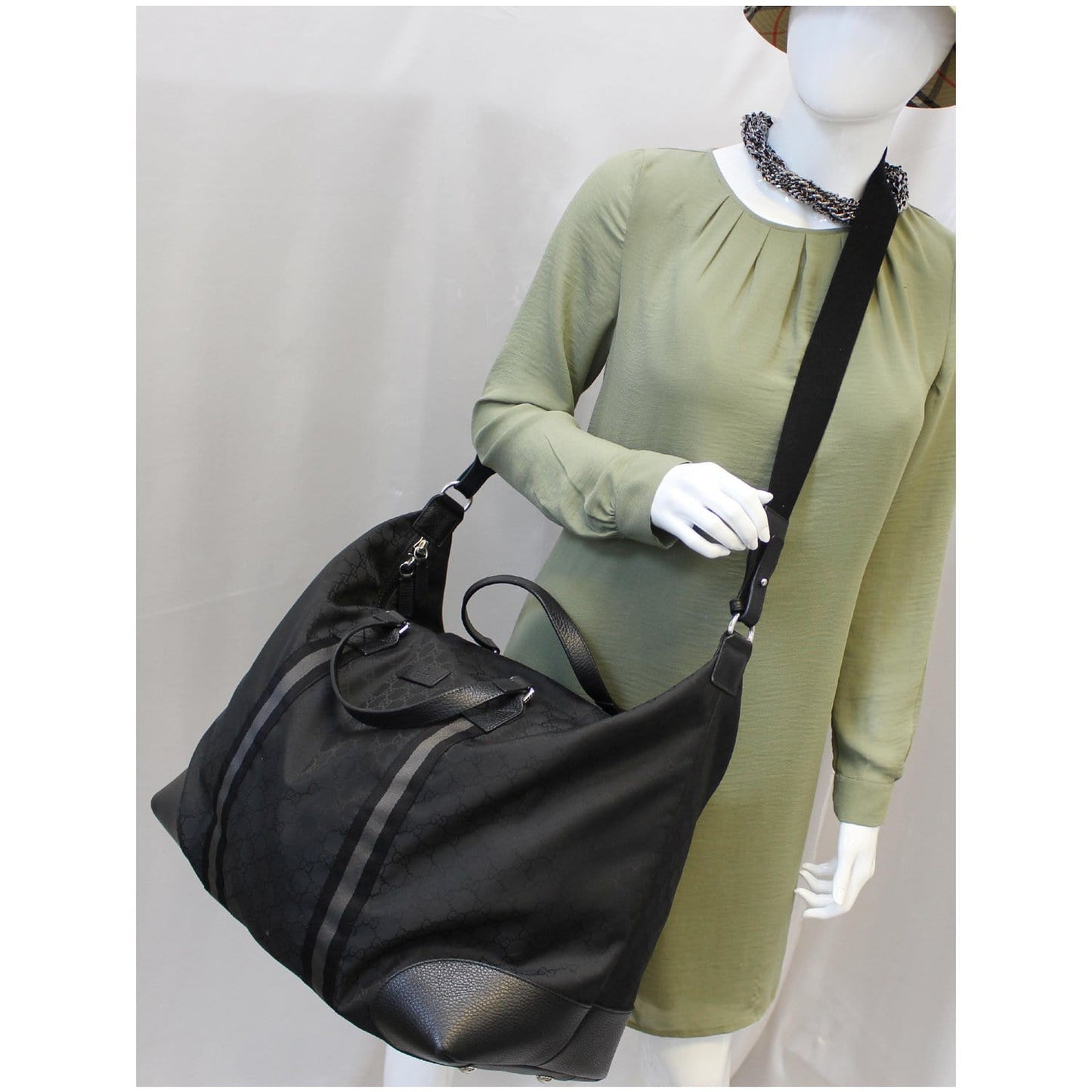 Gucci Nylon GG Guccissima XL Travel Duffle Luggage Bag 449180