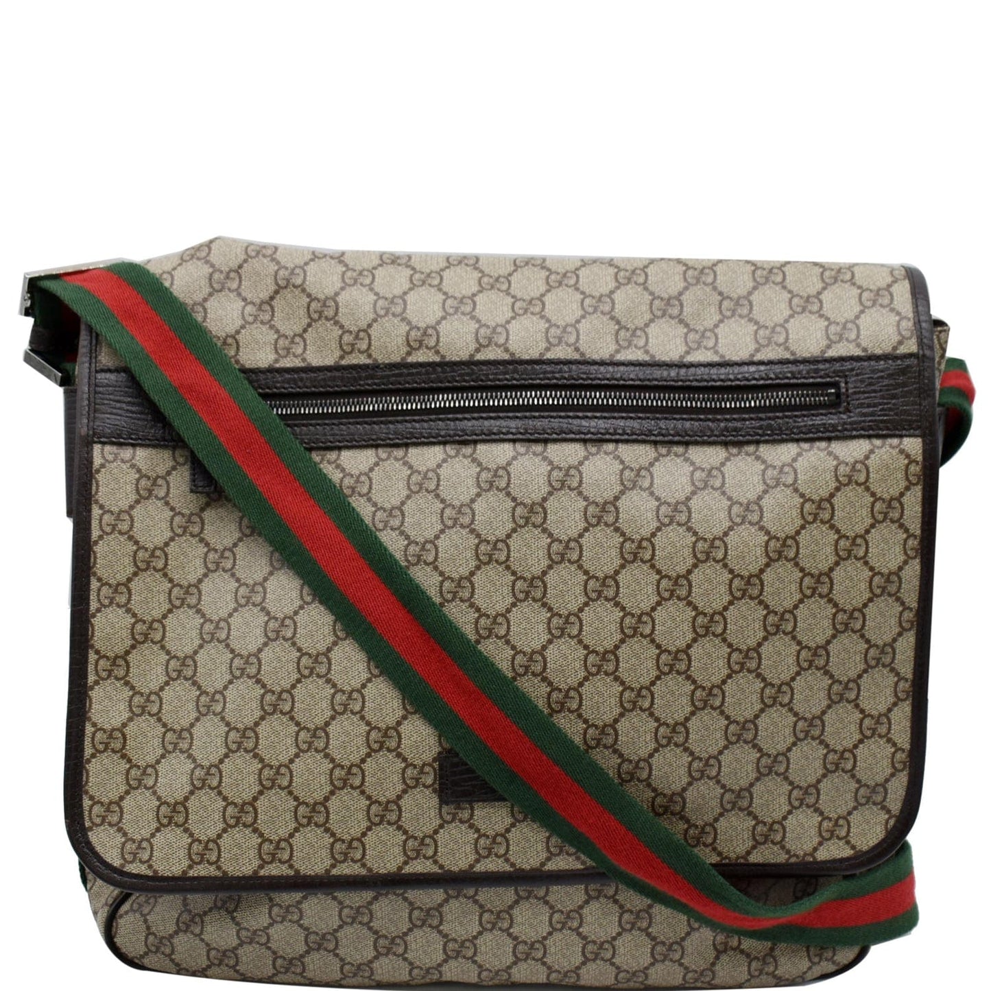 GUCCI GG Vintage Web Canvas Messenger Bag Beige/Ebony 189748