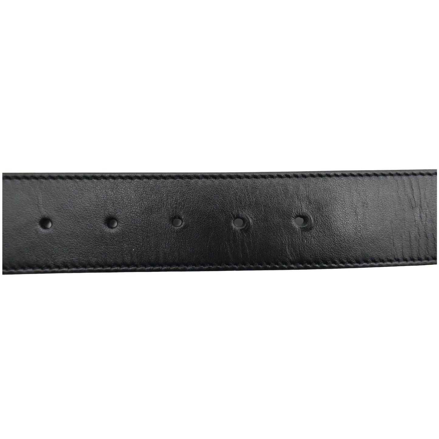GUCCI Double G Buckle Leather Belt Black 406831 Size 95.38