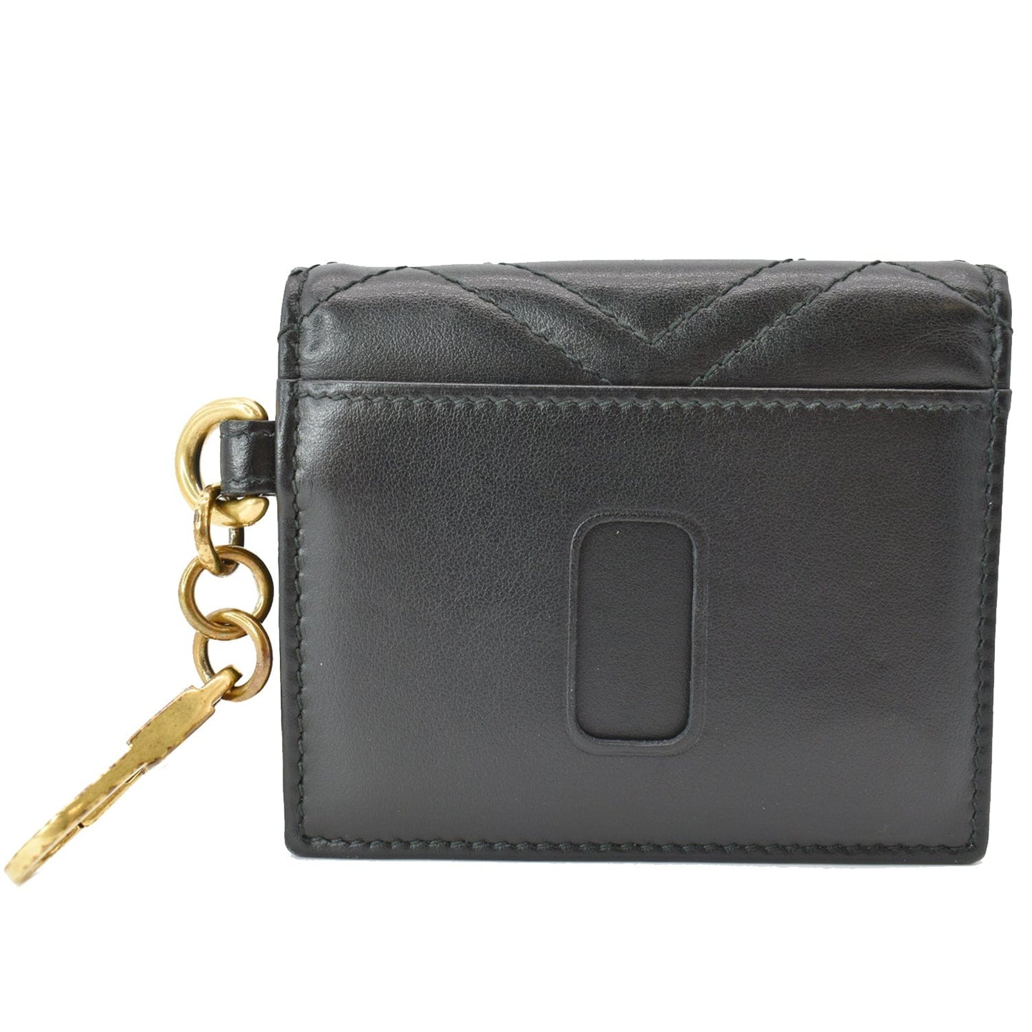 GUCCI Marmont GG Leather Card Case Wallet Black 546579