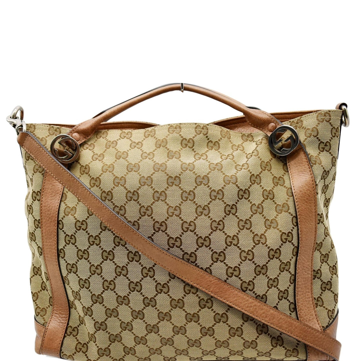 GUCCI Miss GG Original GG Canvas Top Handle Shoulder Bag Beige 323675