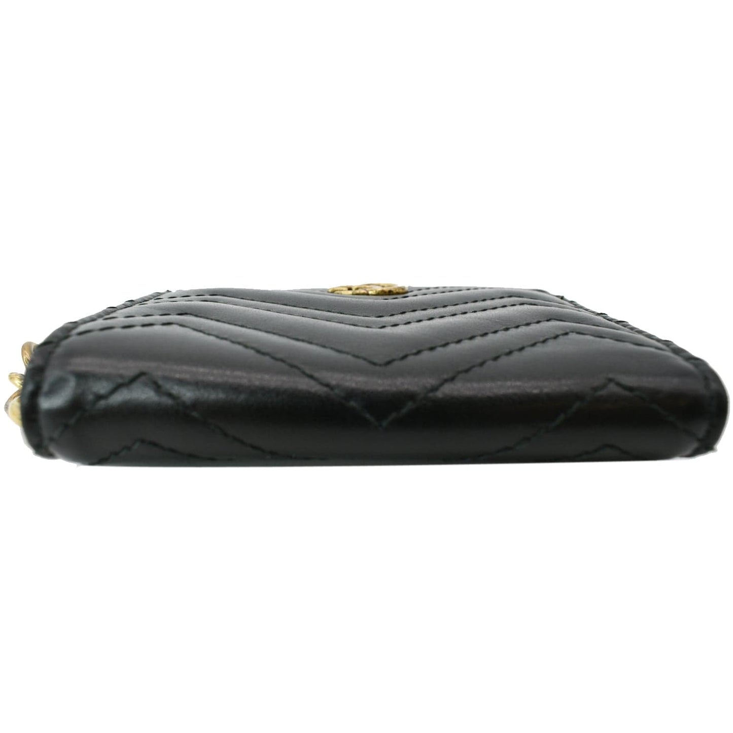 GUCCI Marmont GG Leather Card Case Wallet Black 546579