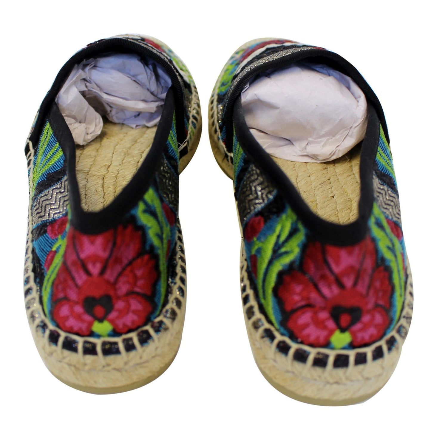 GUCCI Embroidered Blind For Love Espadrilles Flat Multicolor US 6 - Last Call