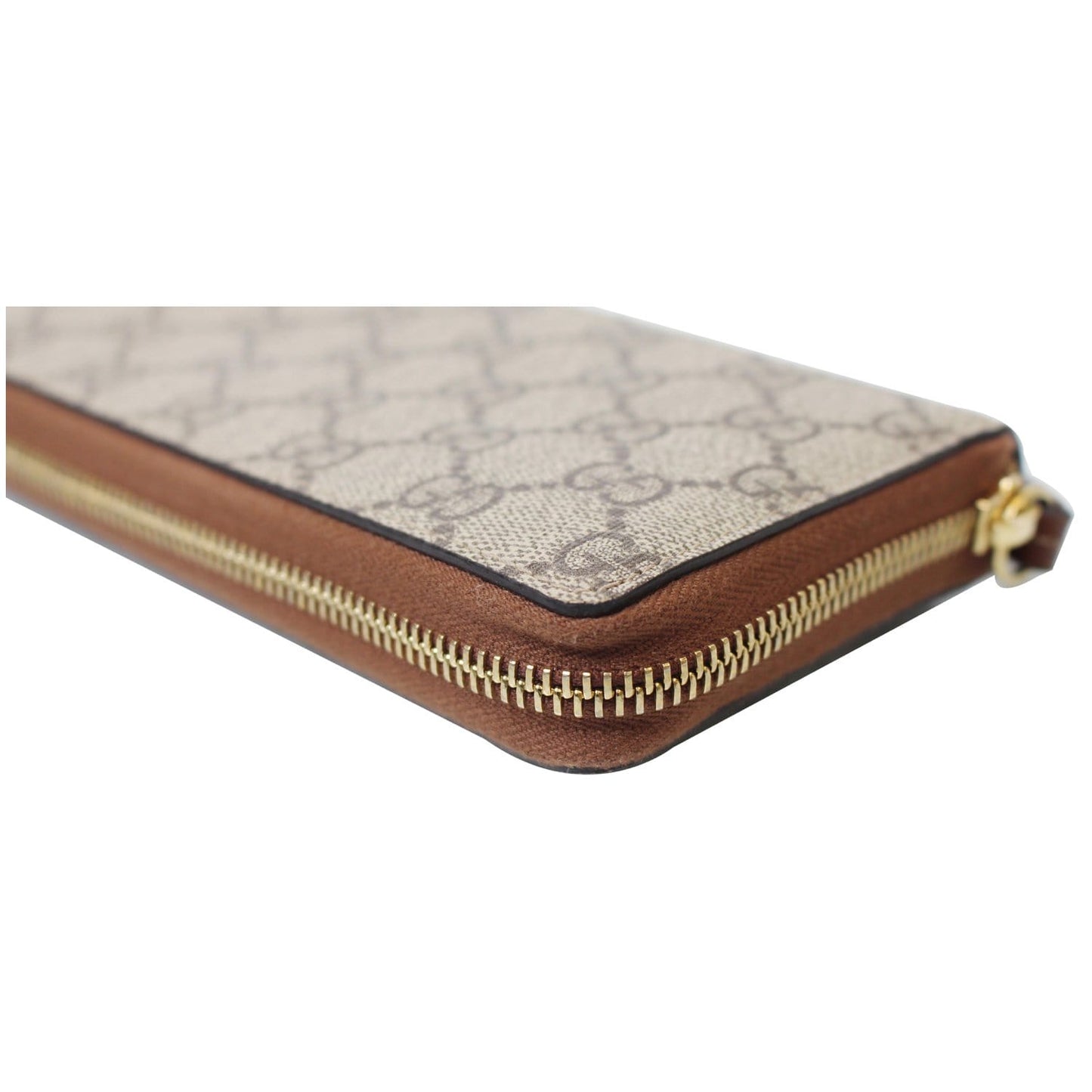 GUCCI GG Supreme Zip Around Wallet Beige 410102