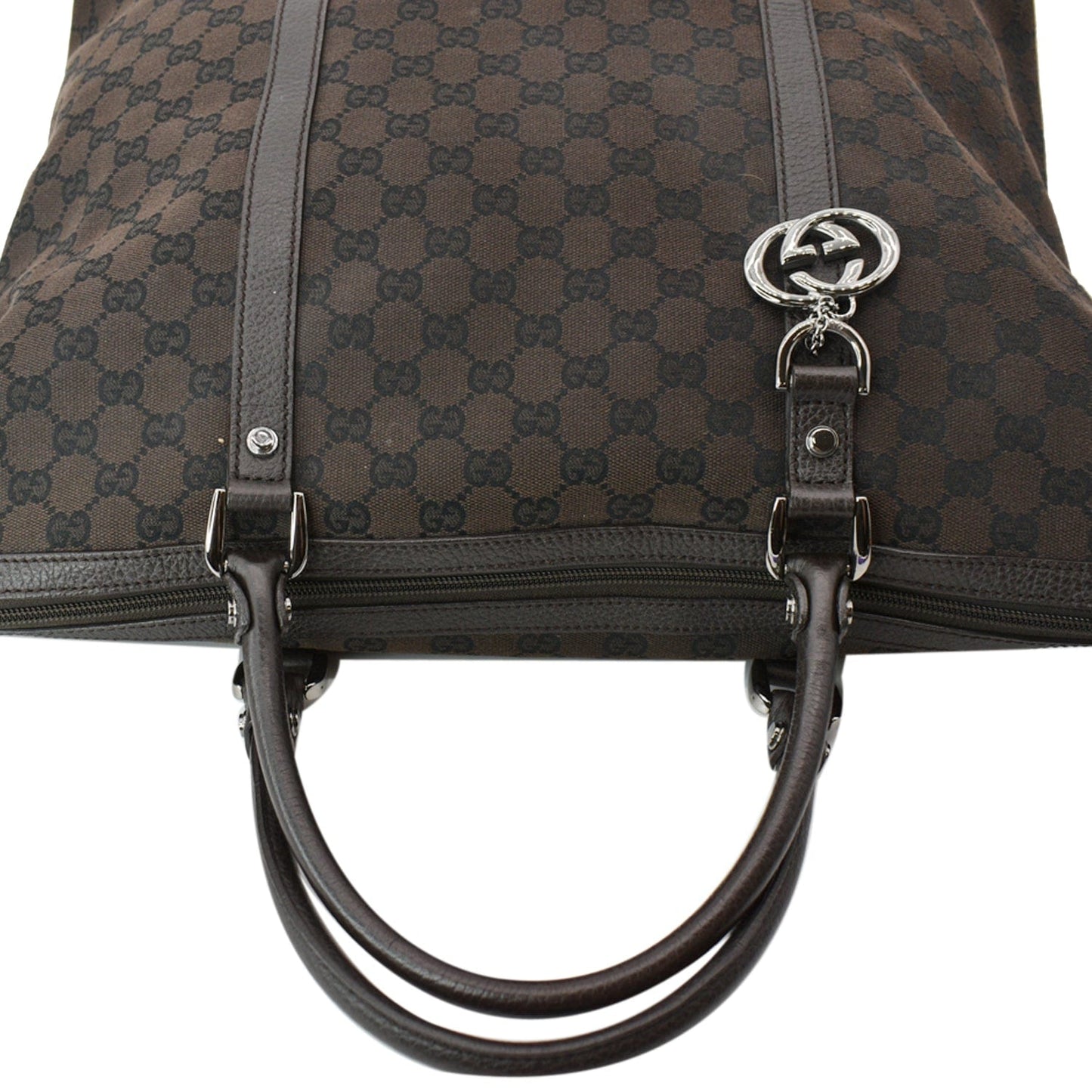 GUCCI GG Guccissima Canvas Leather Tote Brown 339550