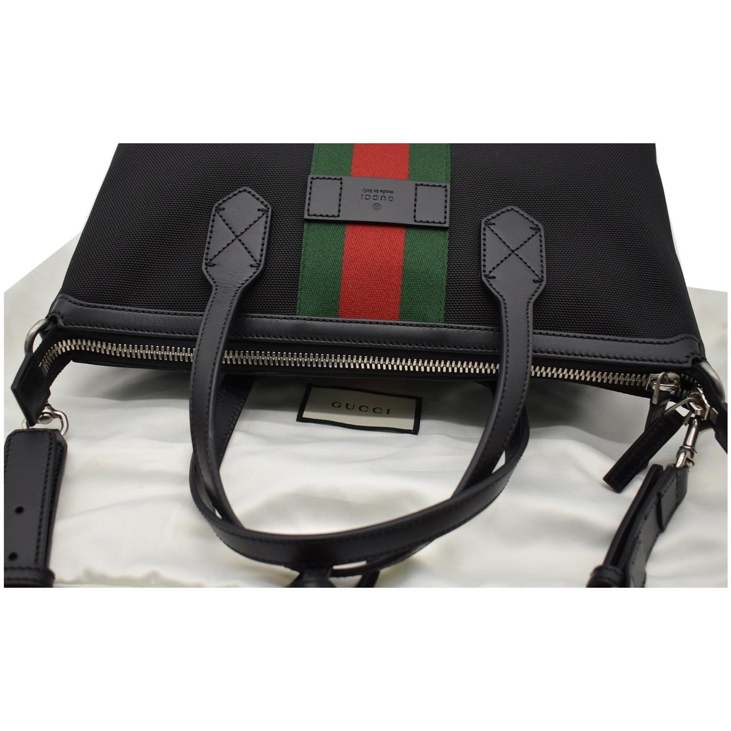 GUCCI Nylon Top Handle Tote Shoulder Bag Black 630923 - 20% OFF