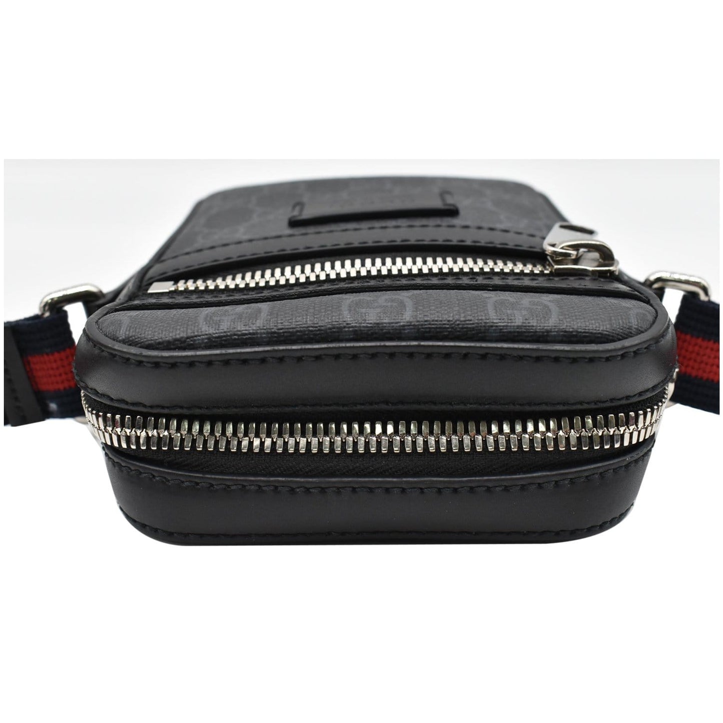 GUCCI GG Supreme Monogram Web Messenger Bag Black 598103