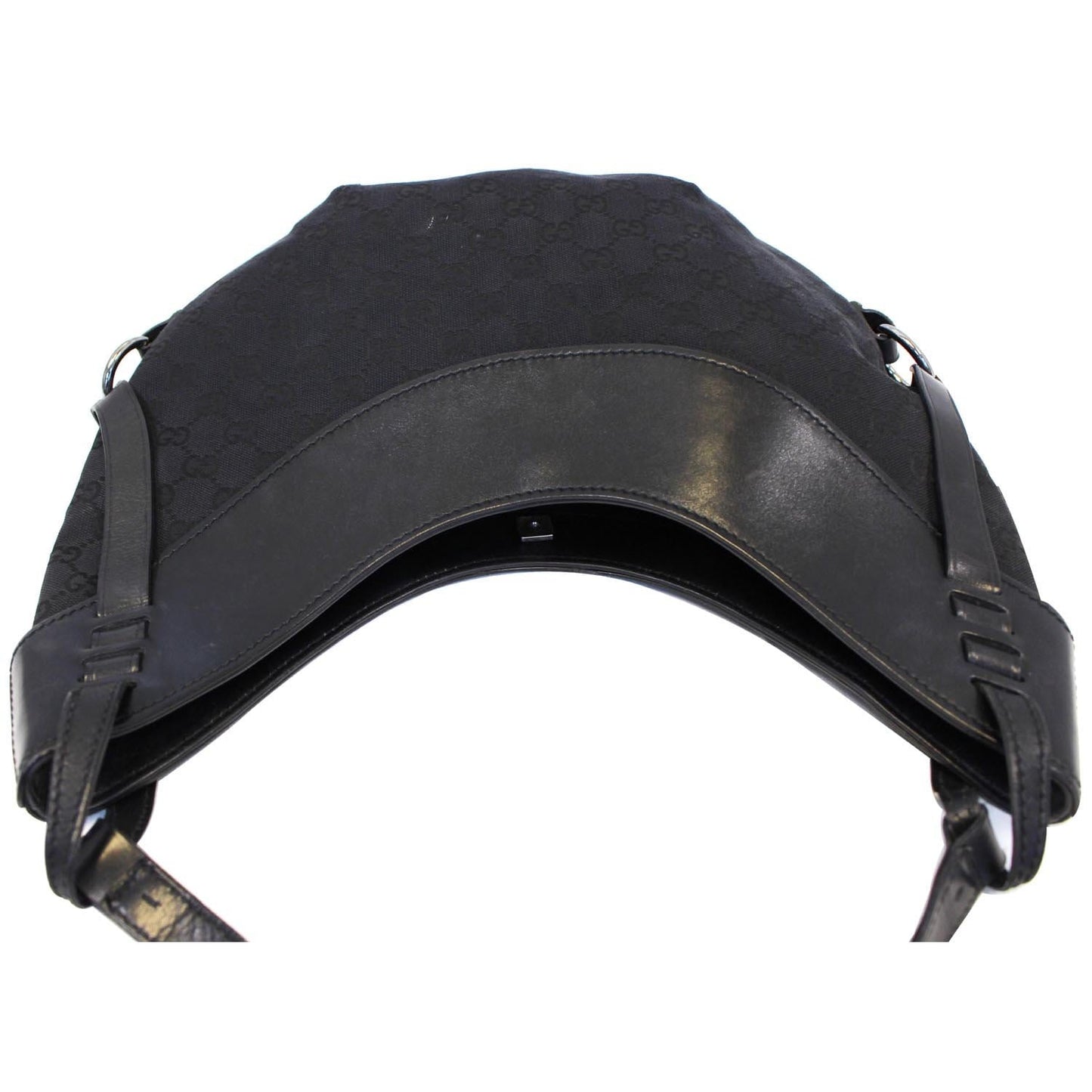 GUCCI GG Canvas Half Moon Hobo Bag Black