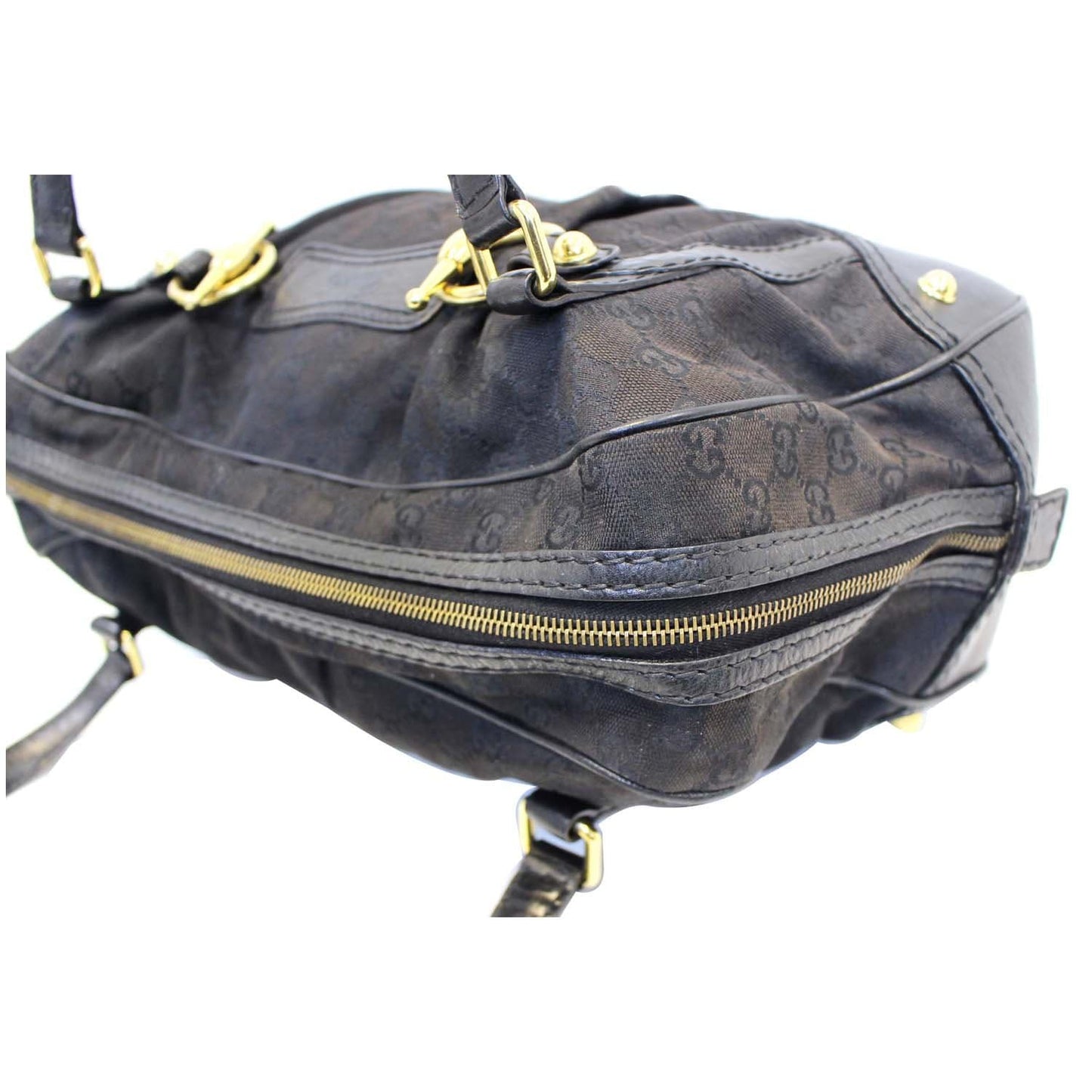 GUCCI Monogram Jockey Boston Bag Black - 20% OFF