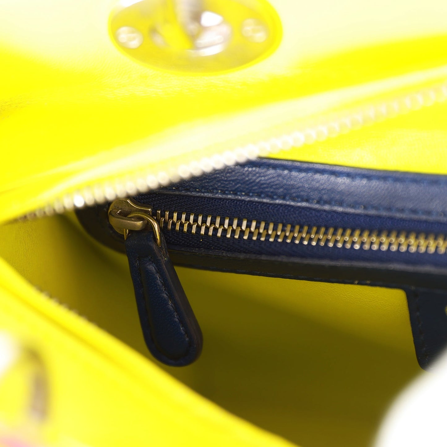 Christian Dior Medium Lady Dior Tricolor Cannage Lambskin Silver Hardware