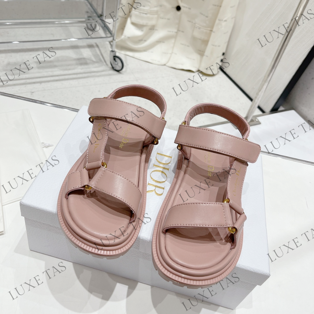 D-Wave Sandal Power Pink Lambskin - Designer Slides & Sandals for Women