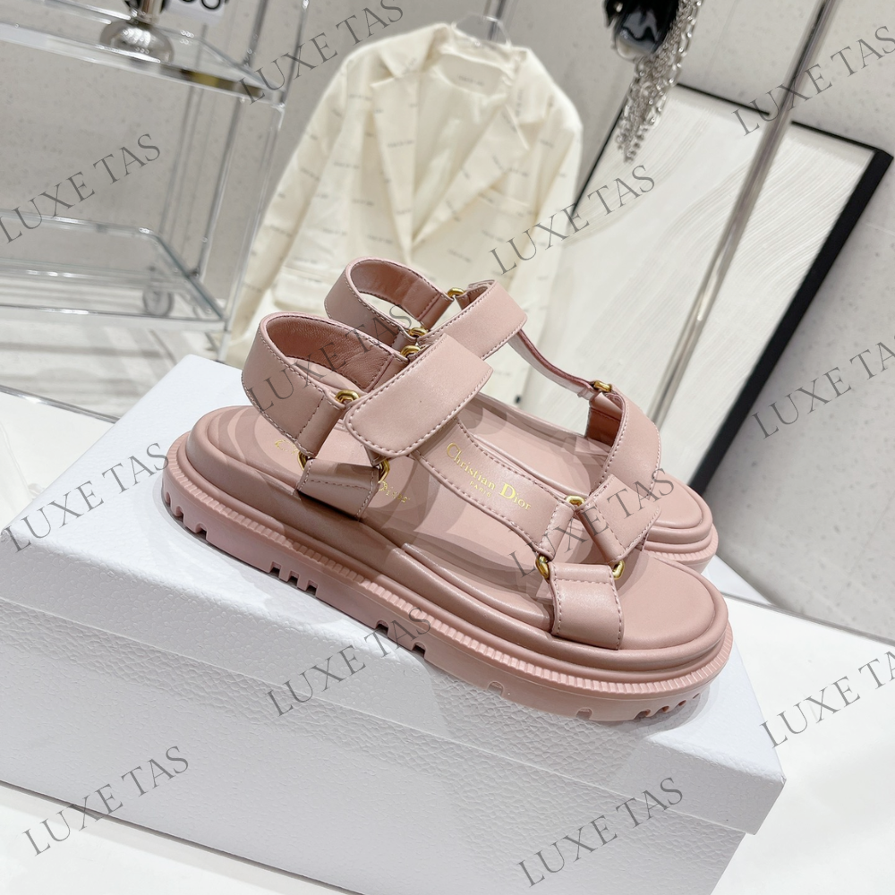 D-Wave Sandal Power Pink Lambskin - Designer Slides & Sandals for Women