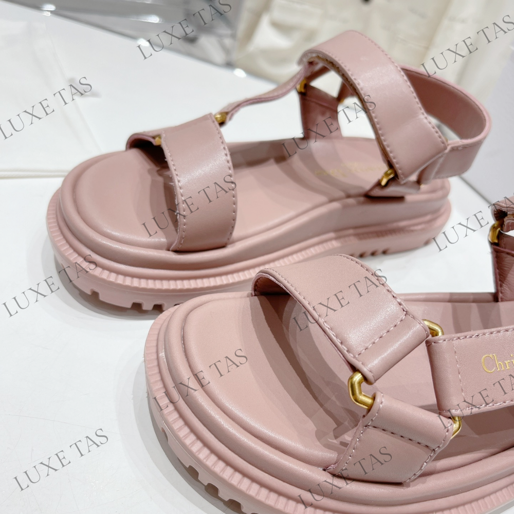 D-Wave Sandal Power Pink Lambskin - Designer Slides & Sandals for Women