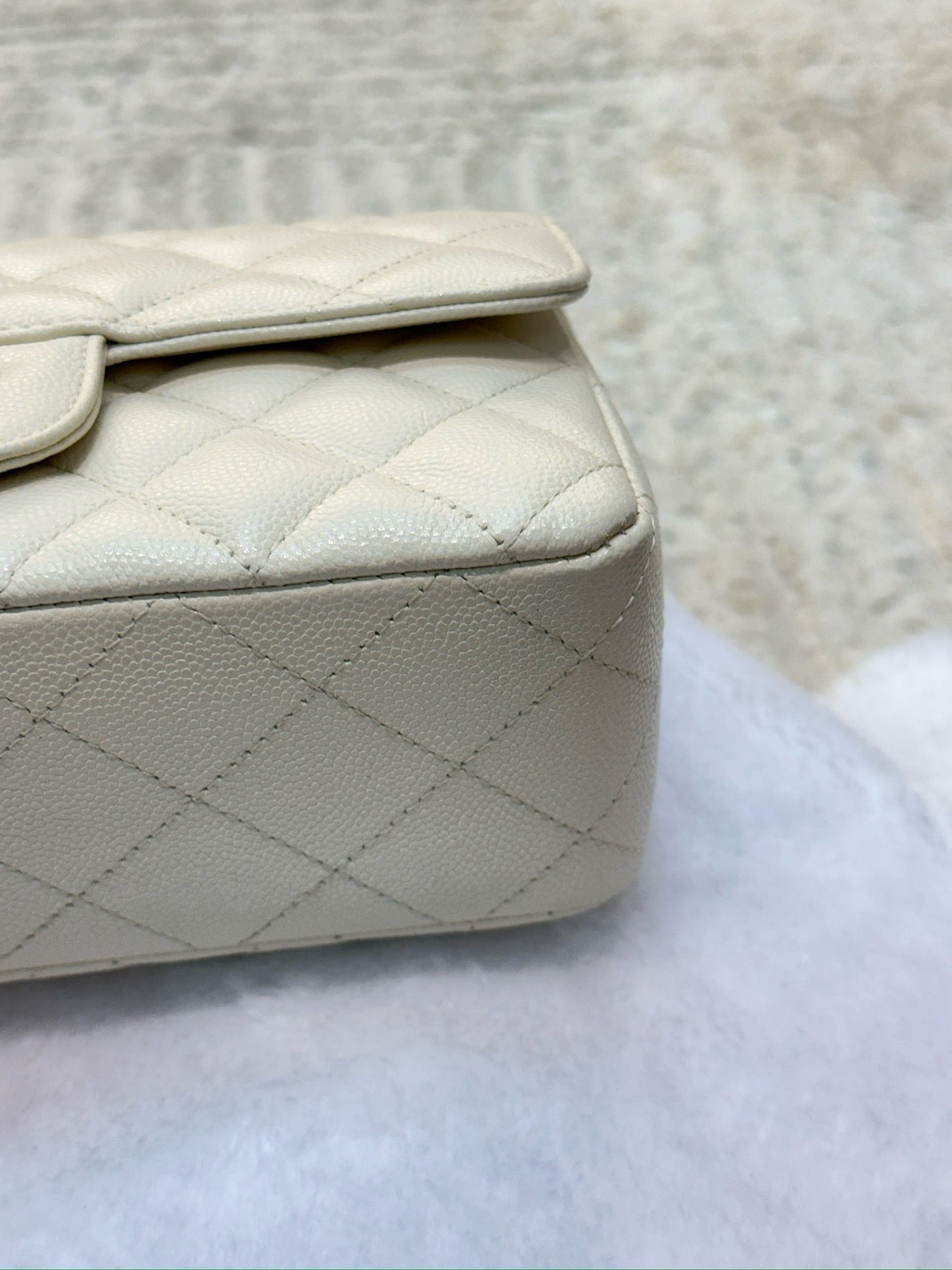 Chanel Mini Rectangle Caviar Ivory 17C GHW