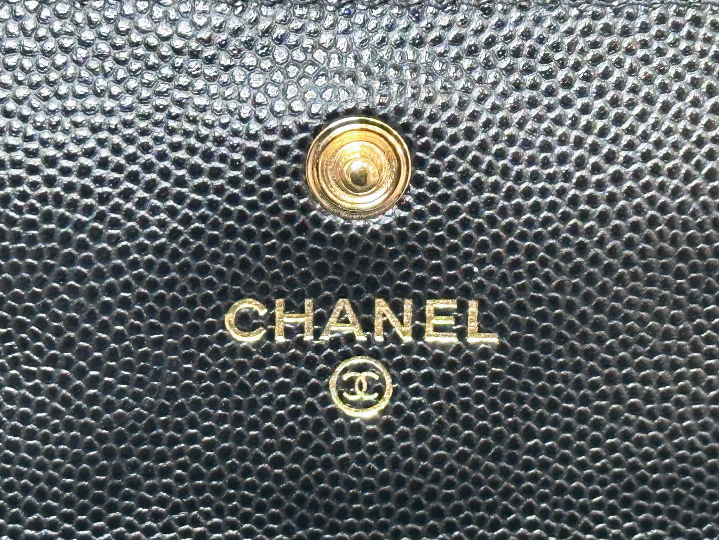 CHANEL Black Quilted Caviar Large Boy Gusset Flap Wallet 3199 holo card