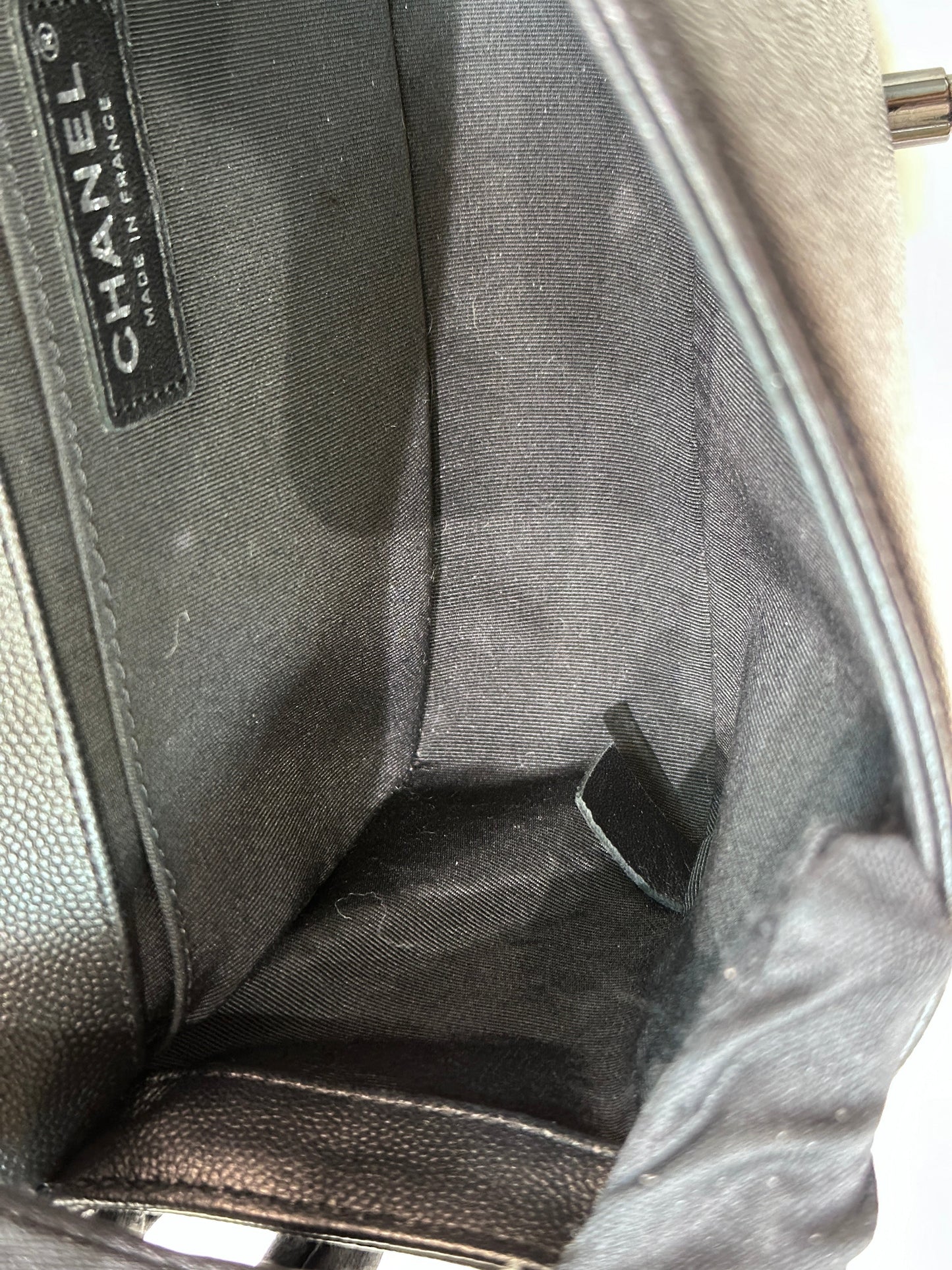 CHANEL Medium LeBoy So Black Caviar Leather Bag