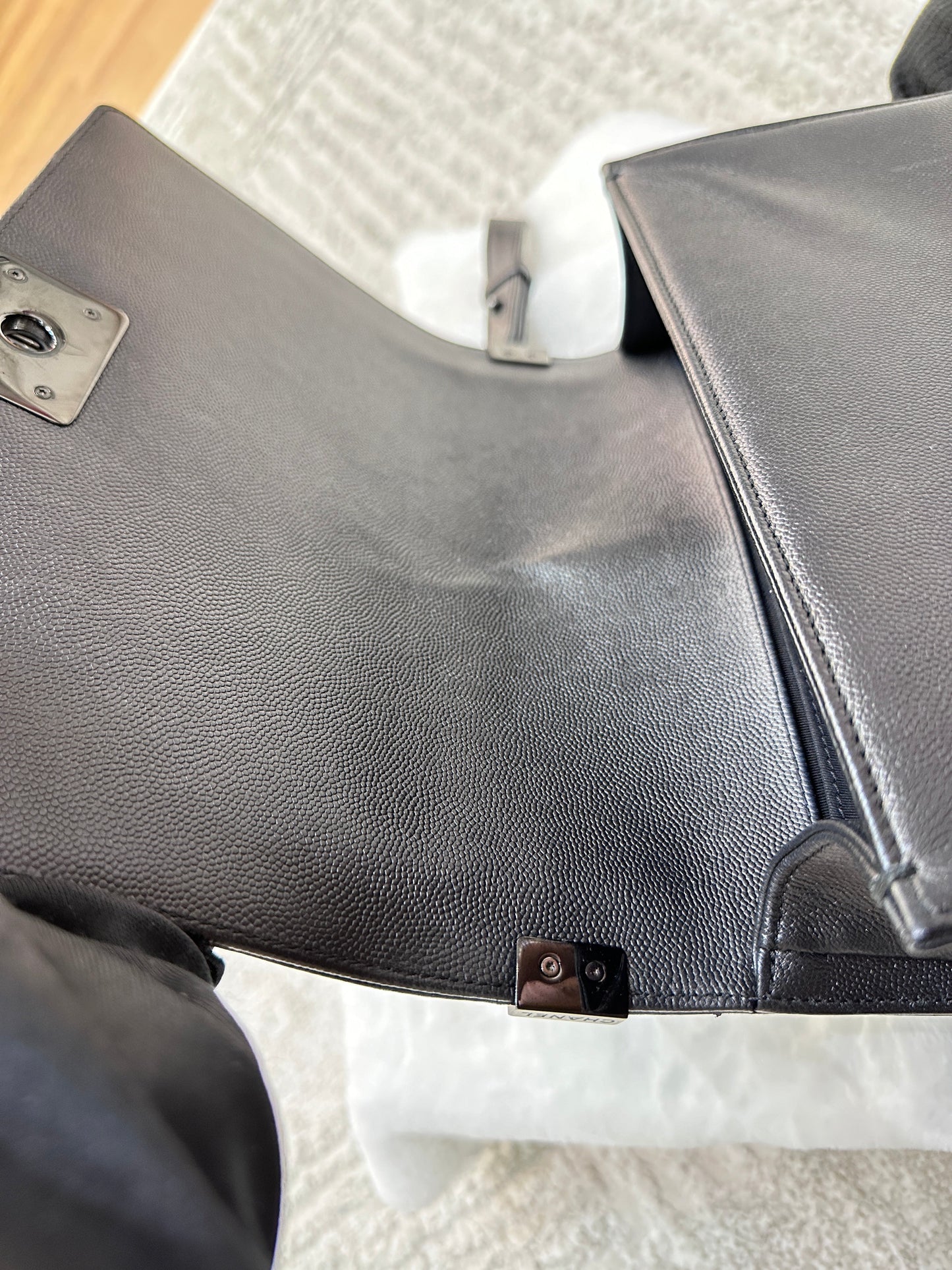 CHANEL Medium LeBoy So Black Caviar Leather Bag