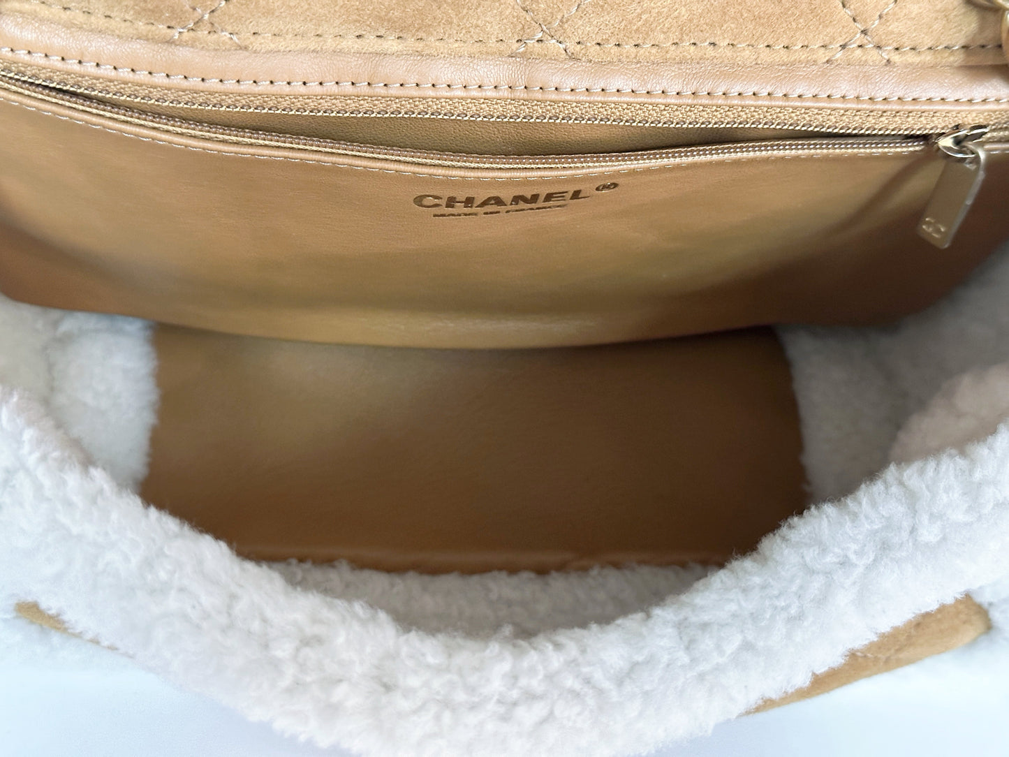 Chanel Medium Shearling Coco Neige Flap holo card 264