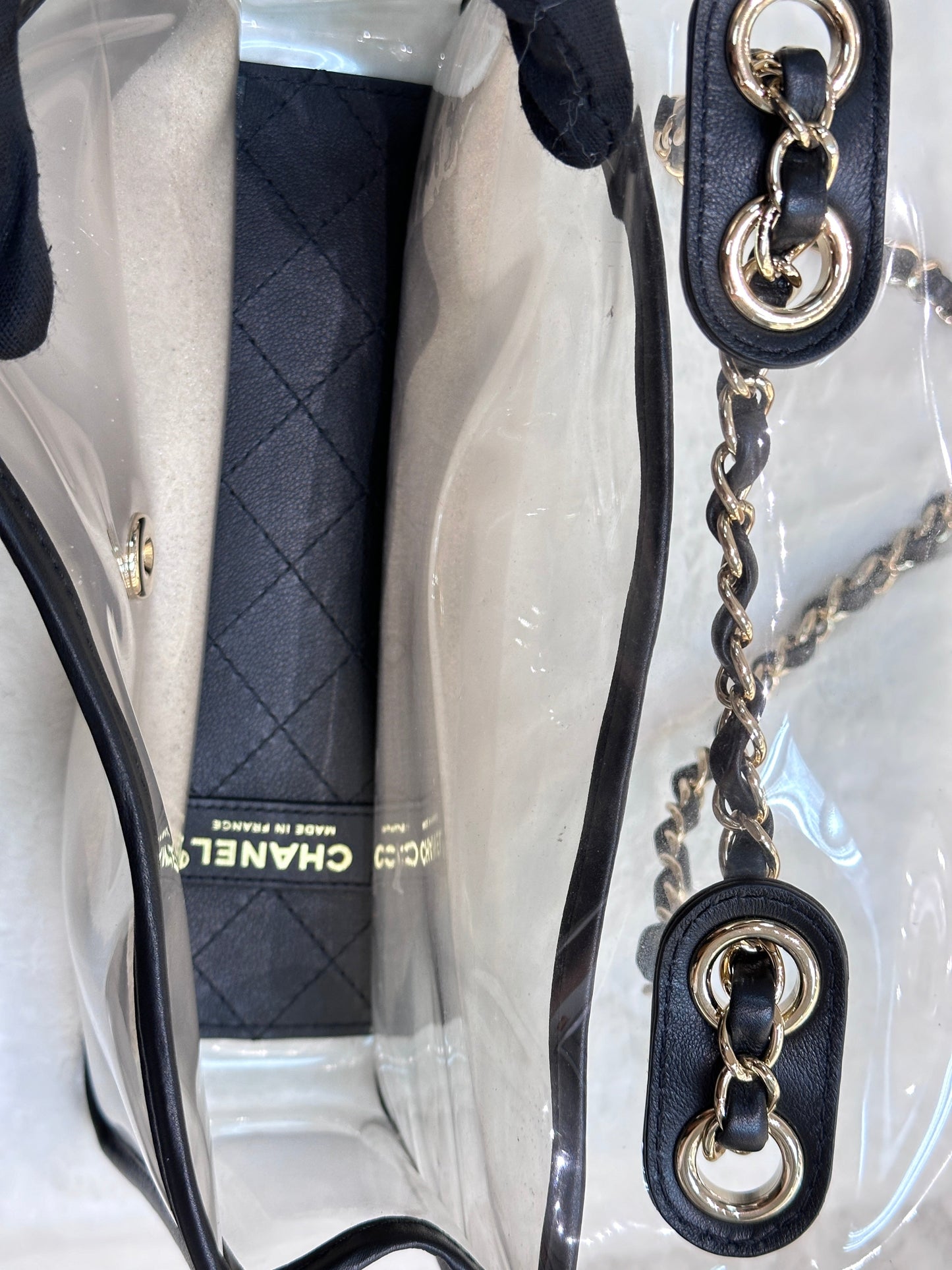 Chanel Medium Lambskin PVC Coco Sand Flap Black Bag