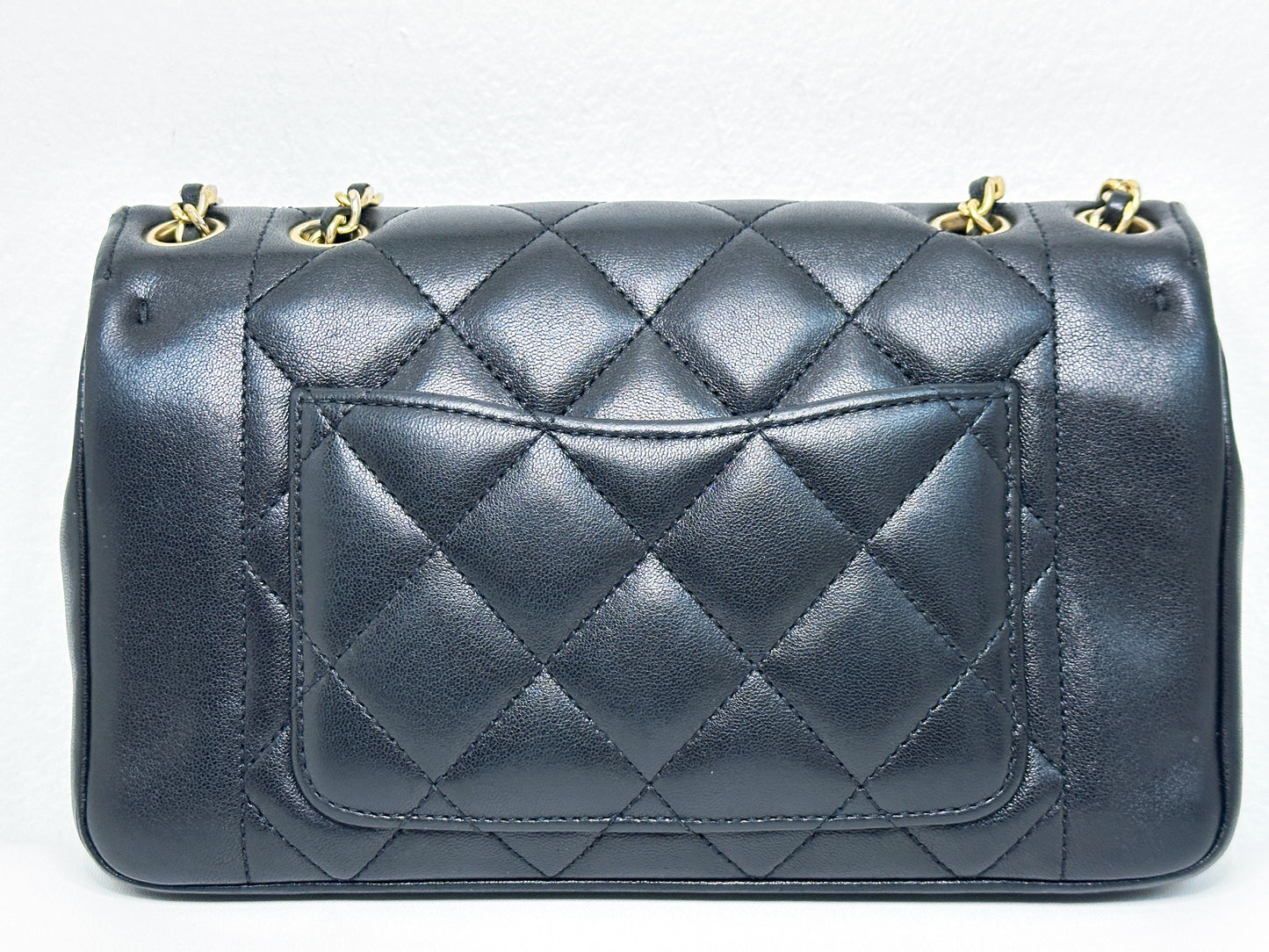 Chanel Small Diana Flap Black Lambskin GHW 2073 holo