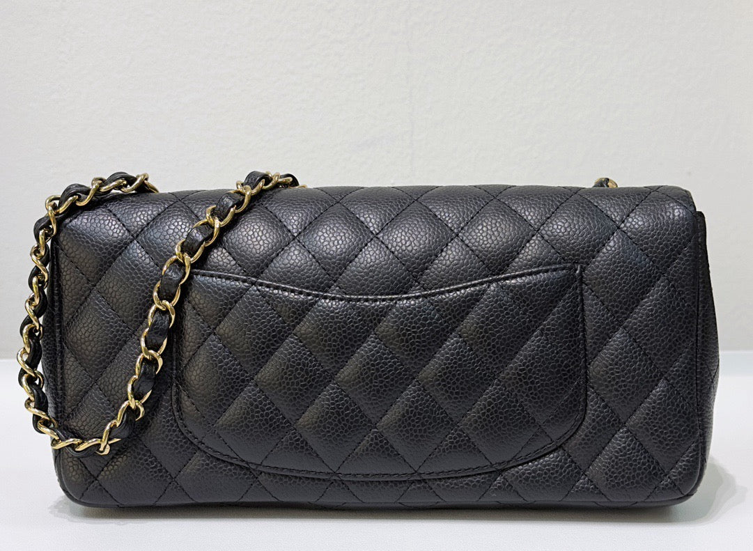 Chanel Caviar East West Flap Bag Black GHW holo 1304 db