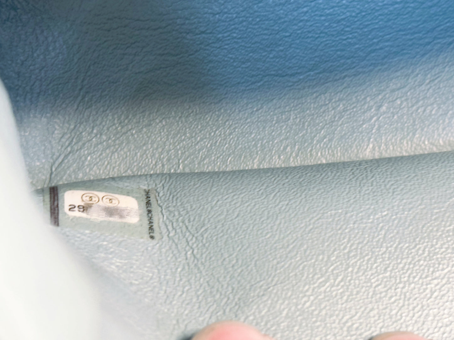 Chanel Classic Flap Medium 20C Tiffany Blue Caviar Light Gold Hardware 2943 holo card