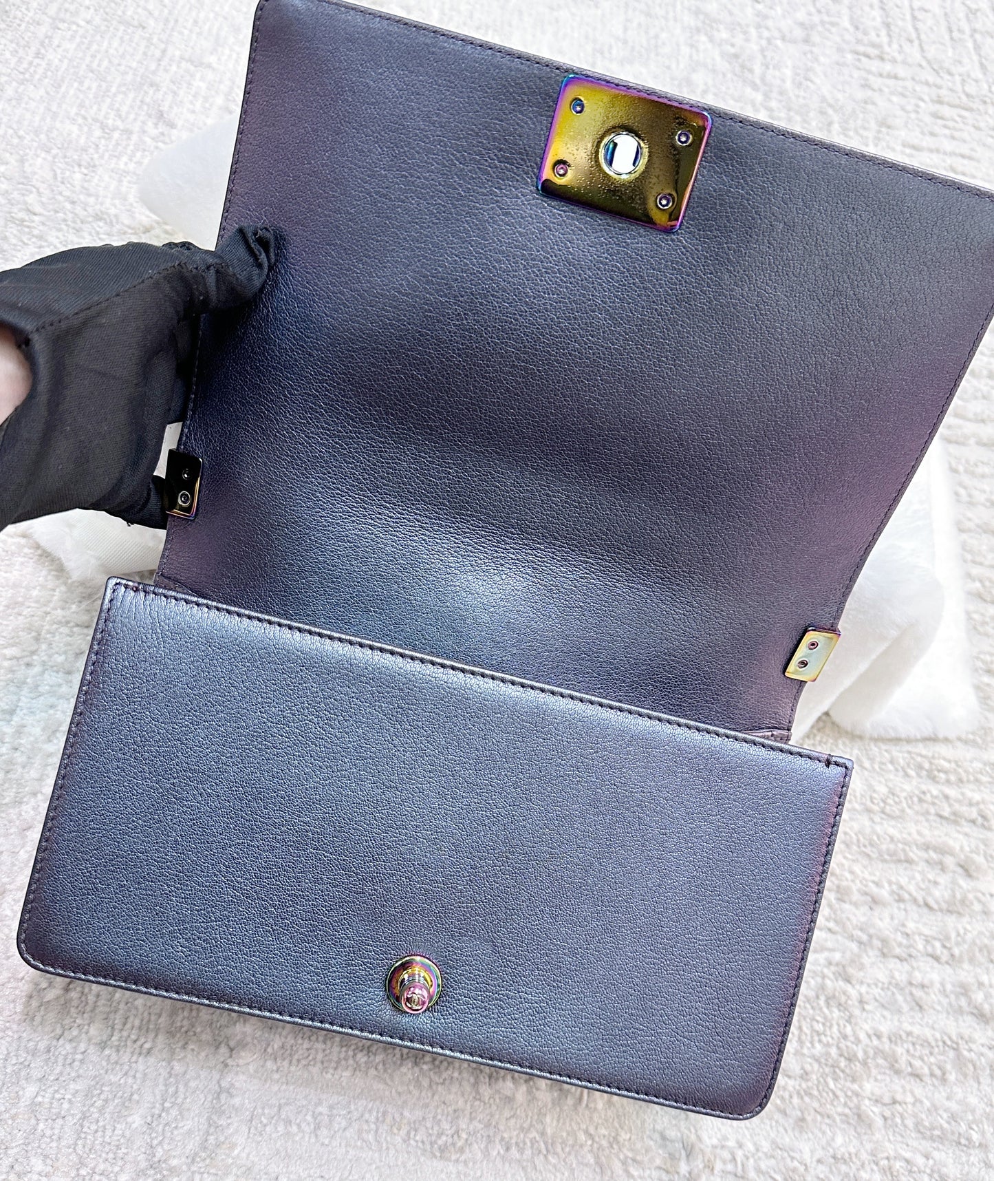 Chanel LeBoy Bag Old Medium Calfskin Purple