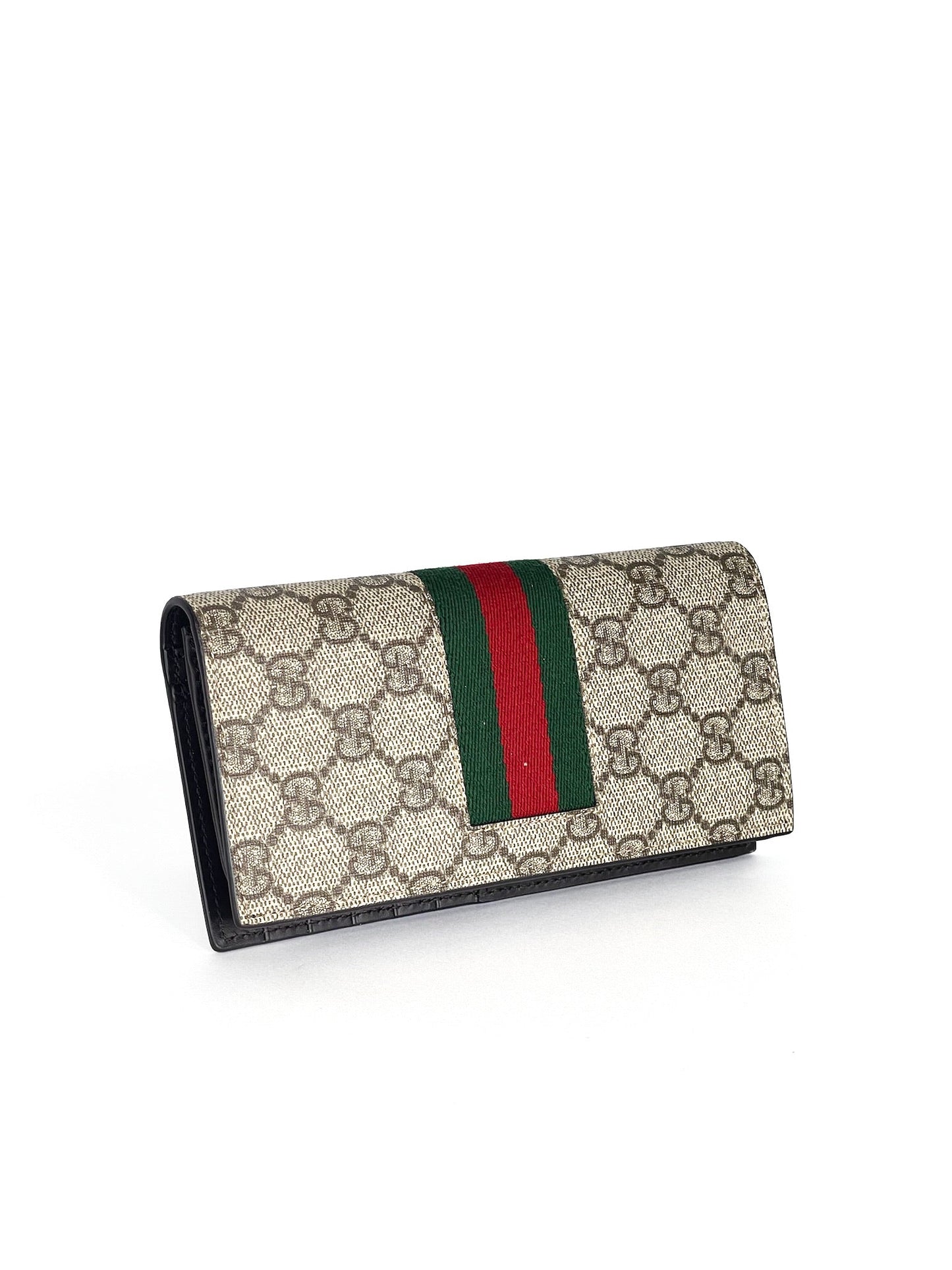 Gucci CI GG Supreme Monogram Selleria Calfskin Continental Wallet