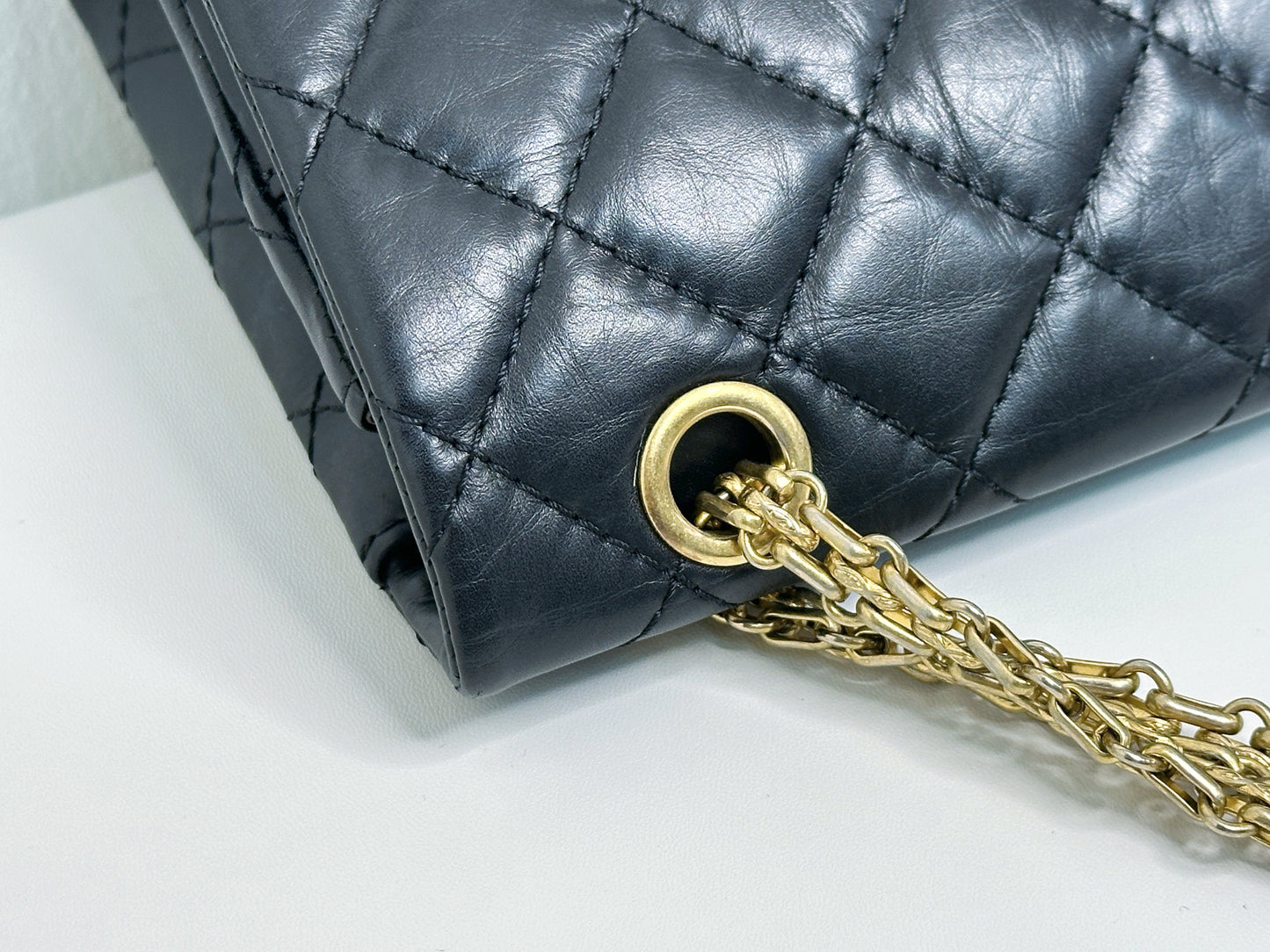 Chanel Marine Quilted Aged Calfskin 2.55 Reissue 226 Flap Bag