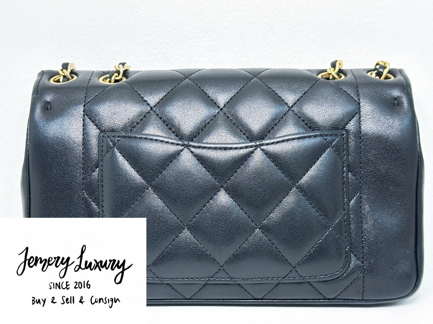 Chanel Small Diana Flap Black Lambskin GHW 2073 holo