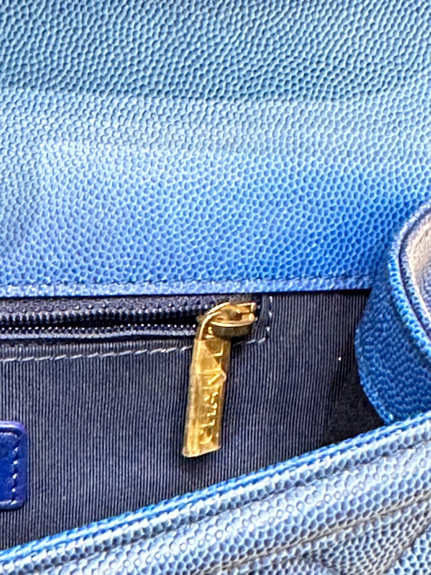 CHANEL Caviar Quilted Small Sunset On The Sea Flap Blue