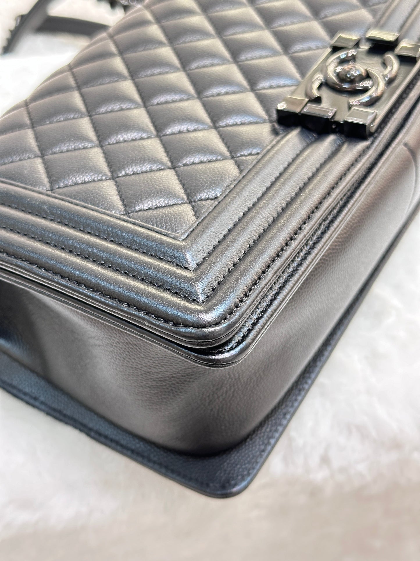 CHANEL Medium LeBoy So Black Caviar Leather Bag