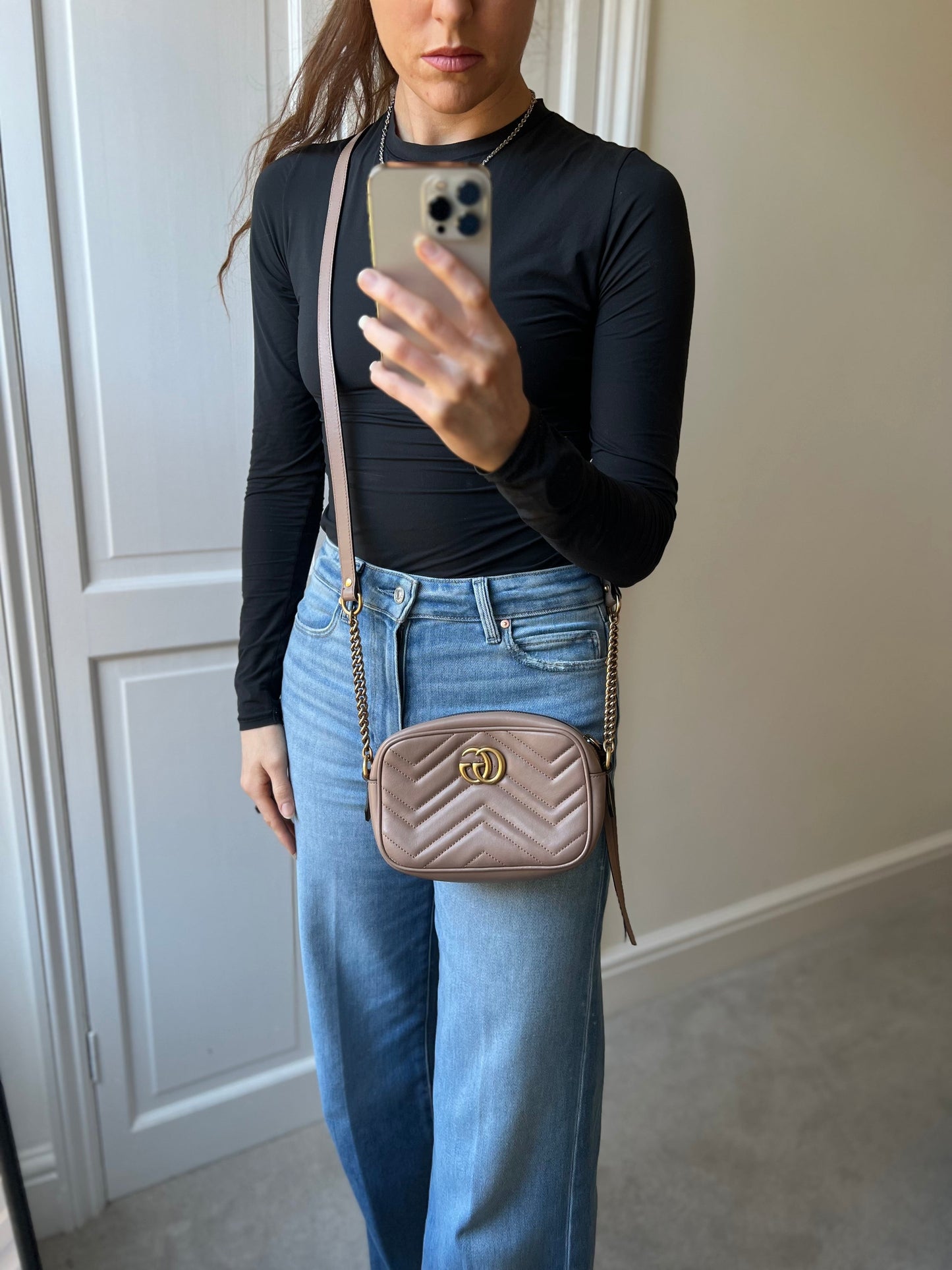 Gucci GG Dusty Pink Marmont Mini Shoulder Bag (RRP £1,360)