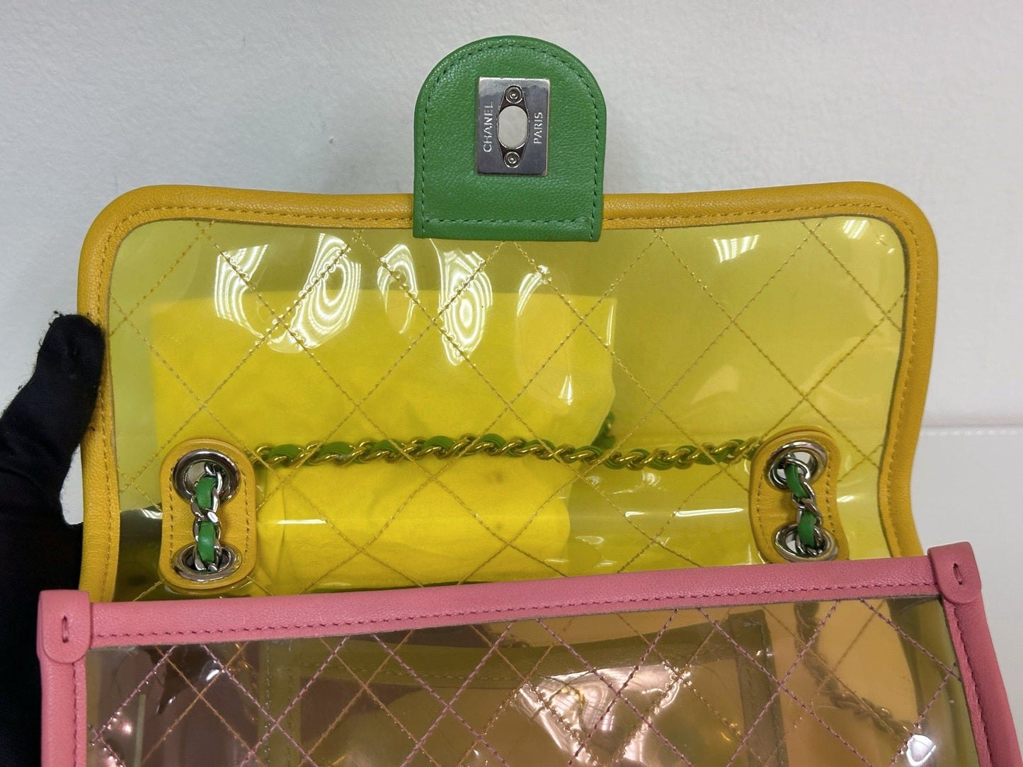 Chanel Yellow Coco Splash PVC Small Flap Bag holo 2589