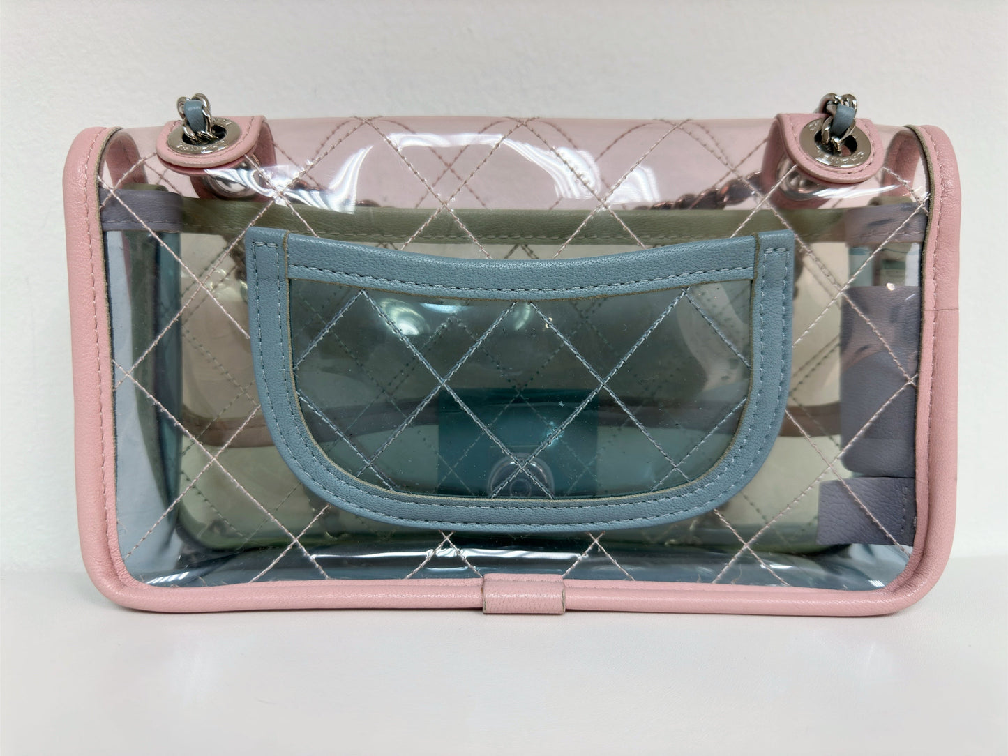 Chanel Coco Splash PVC Mini Flap Bag Pink/Blue/Green 2576 holo