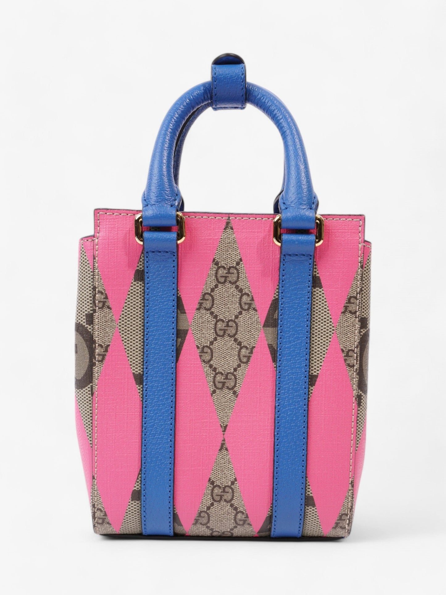 Gucci Rhombus Printed GG Blue / GG Supreme / Pink Canvas Mini