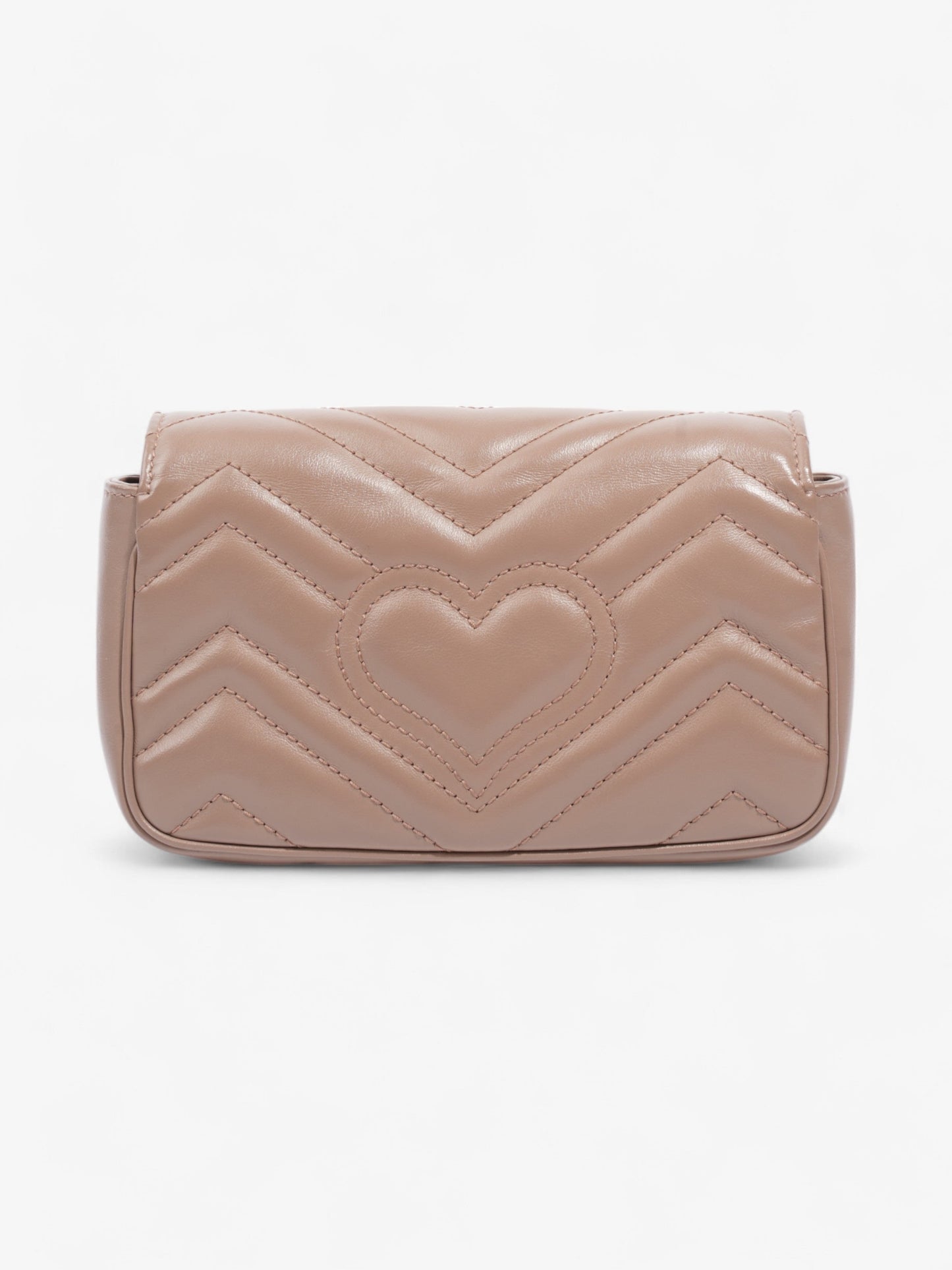 Gucci GG Marmont Rose Beige Matelasse Leather Super Mini