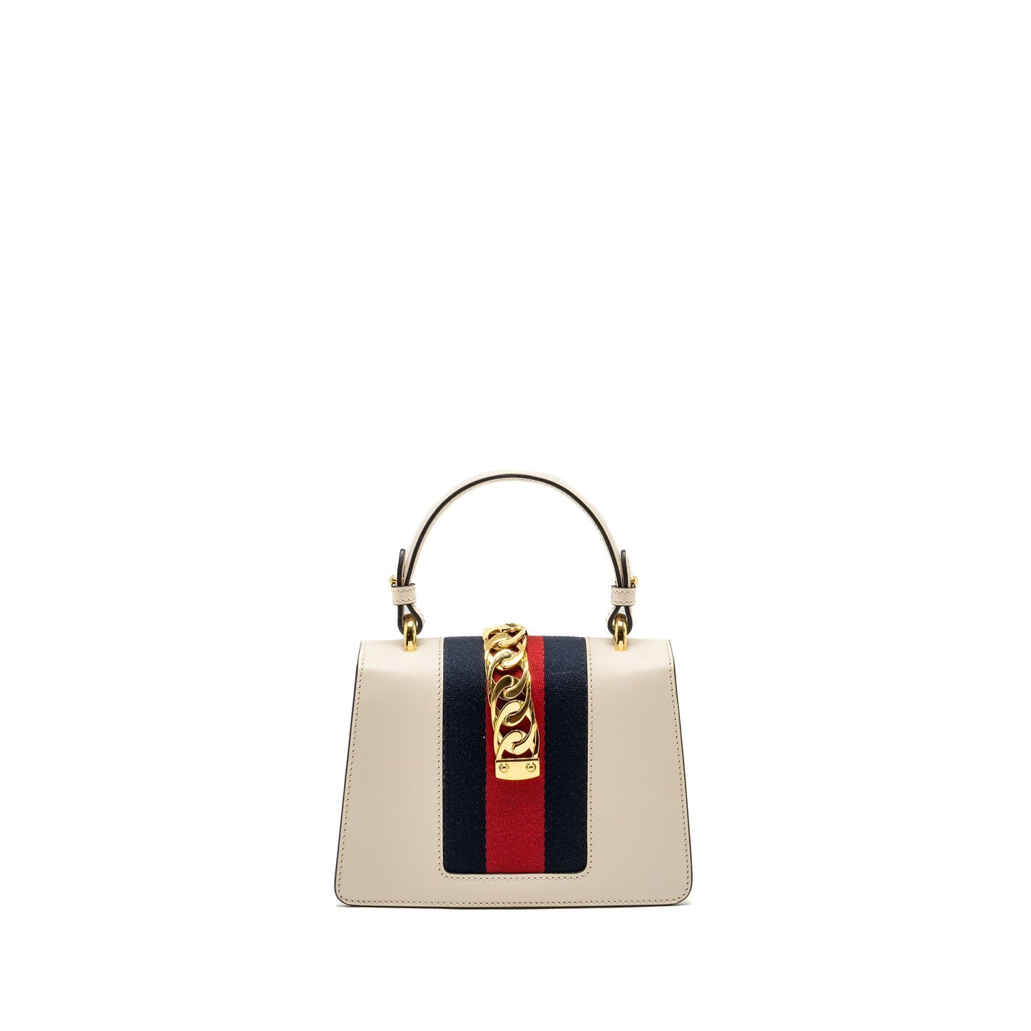 Gucci Mini Sylvie Top Handle Bag Calfskin White