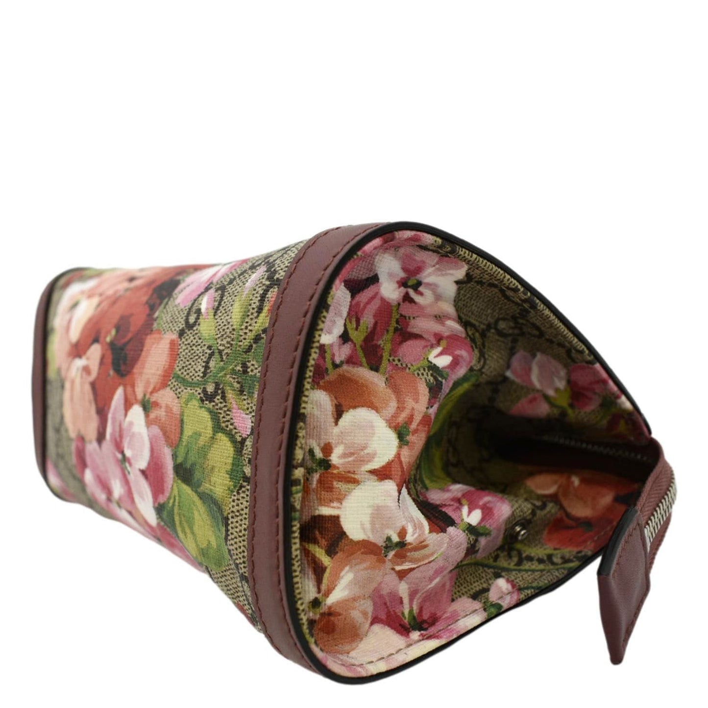 GUCCI GG Blooms Small Monogram Canvas Cosmetic Case Dry Rose 475898