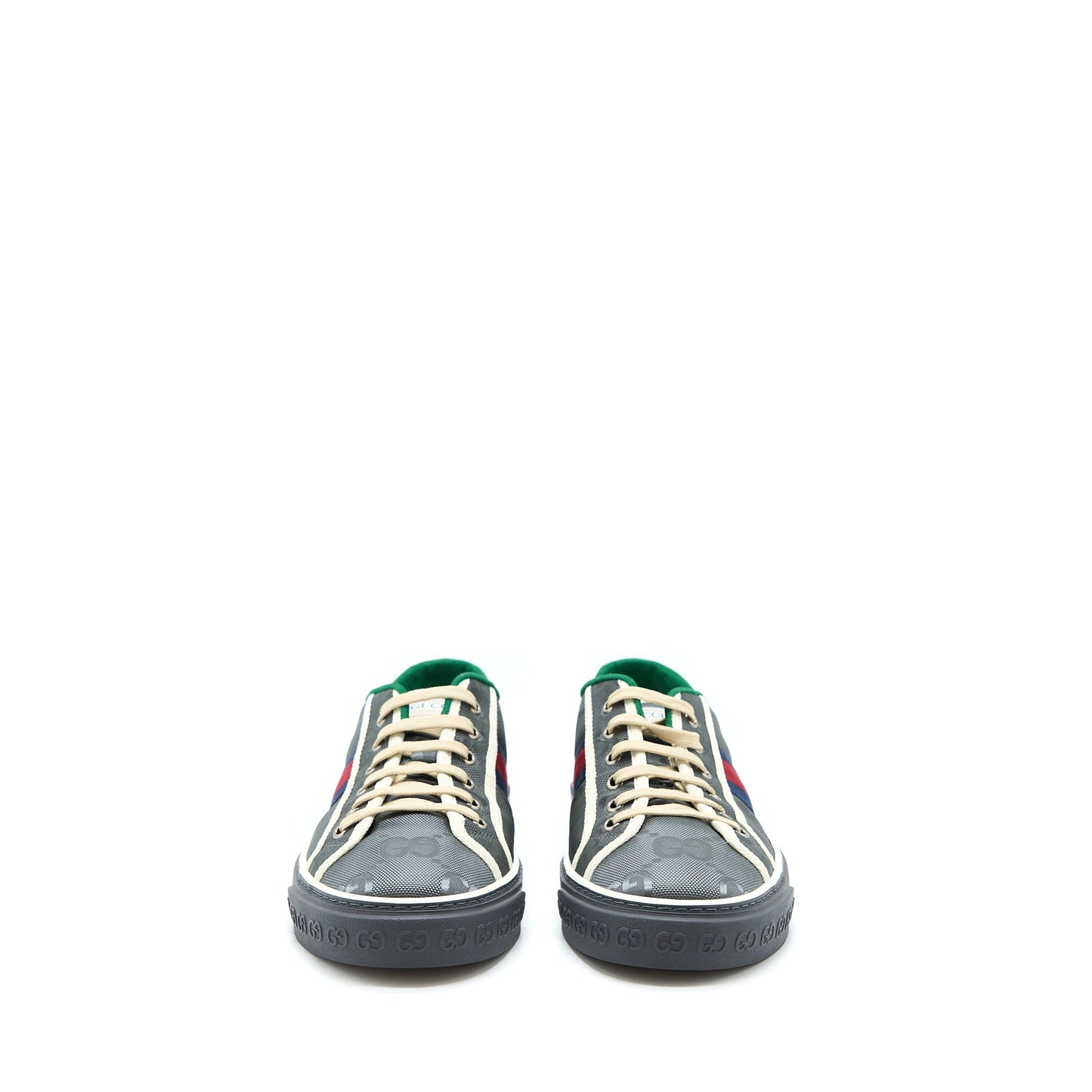 Gucci Size 10 Men‘s Sneakers Off the Grid Webbing-Trimmed Monogrammed Econyl Canvas