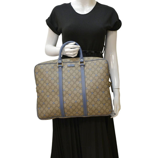 GUCCI GG Supreme Stars Briefcase Bag Beige