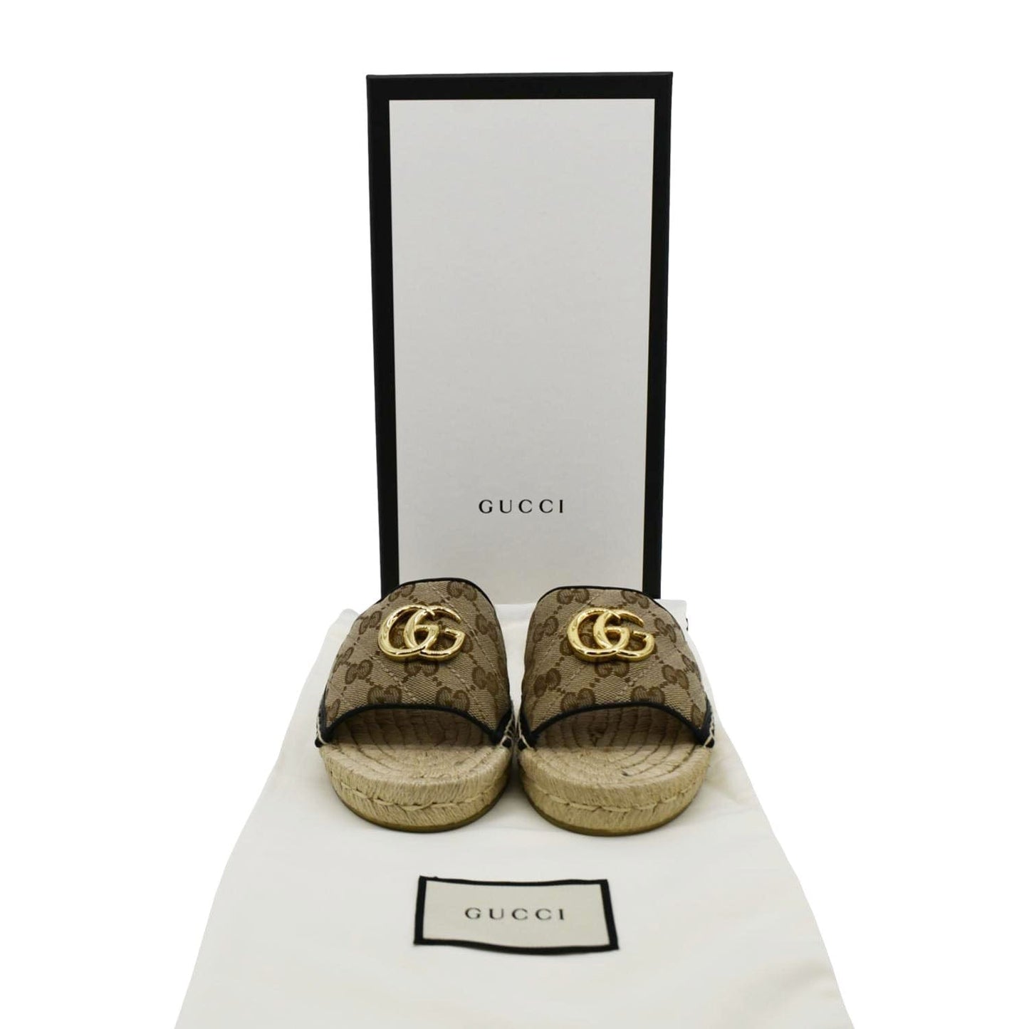 GUCCI Espadrilles GG Canvas Mules Beige 620120