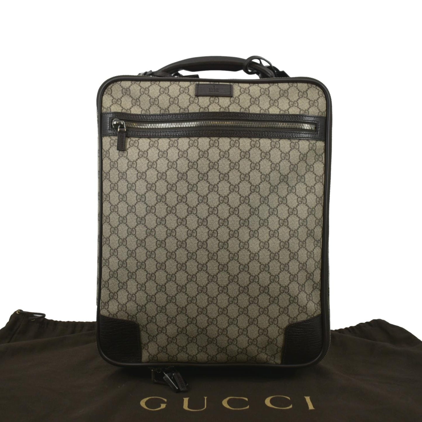 GUCCI GG Supreme Suitcase Travel Bag Beige 131170