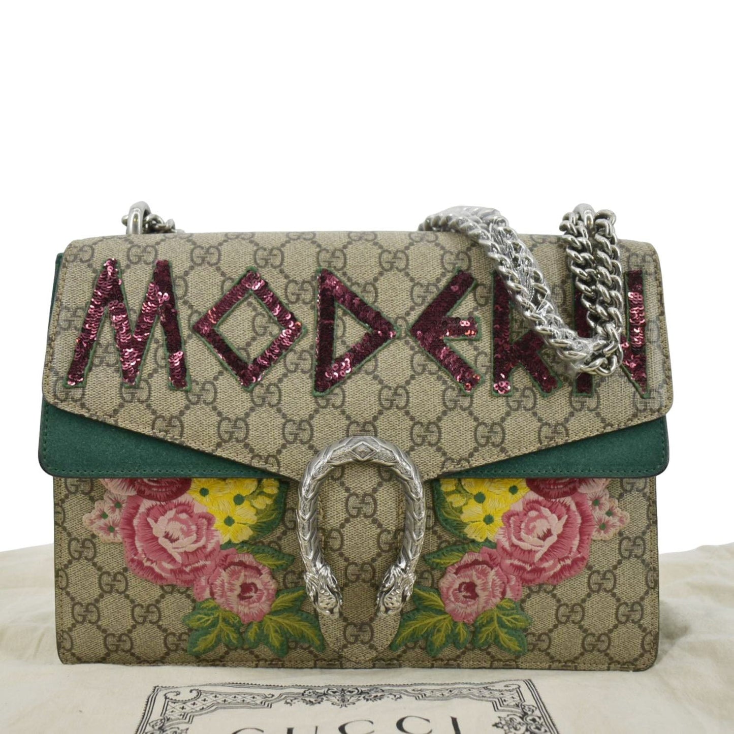 GUCCI Modern Dionysus Medium GG Supreme Monogram Shoulder Bag Beige 403348