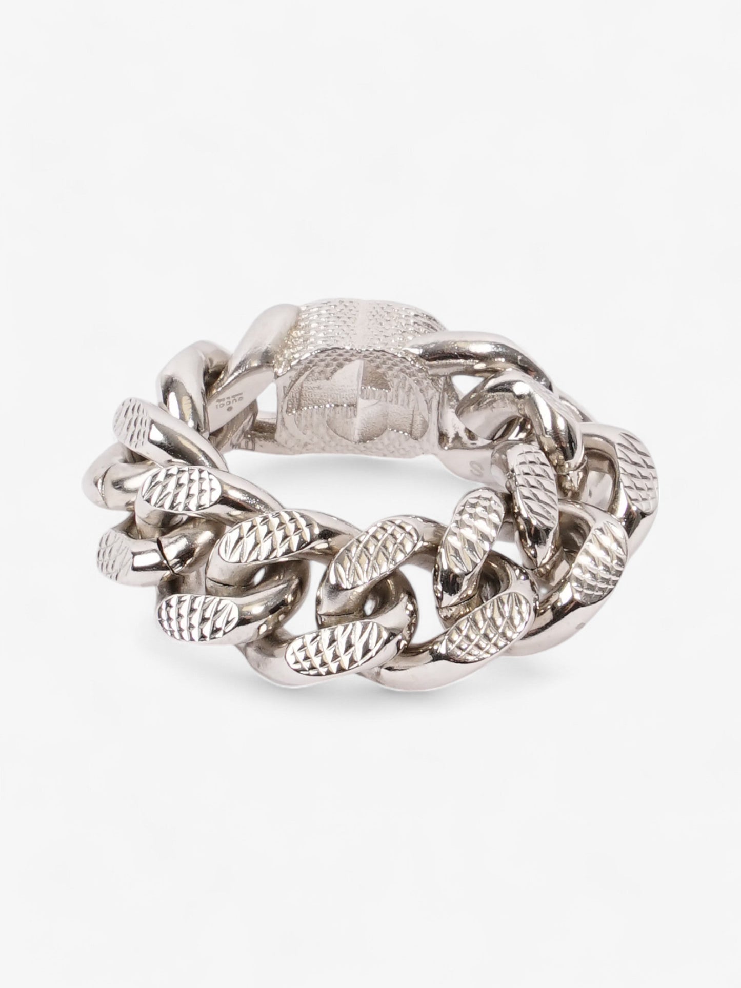Gucci Interlocking G Gourmette Chain Ring Palladium Palladium Small (Circumference - 54mm)