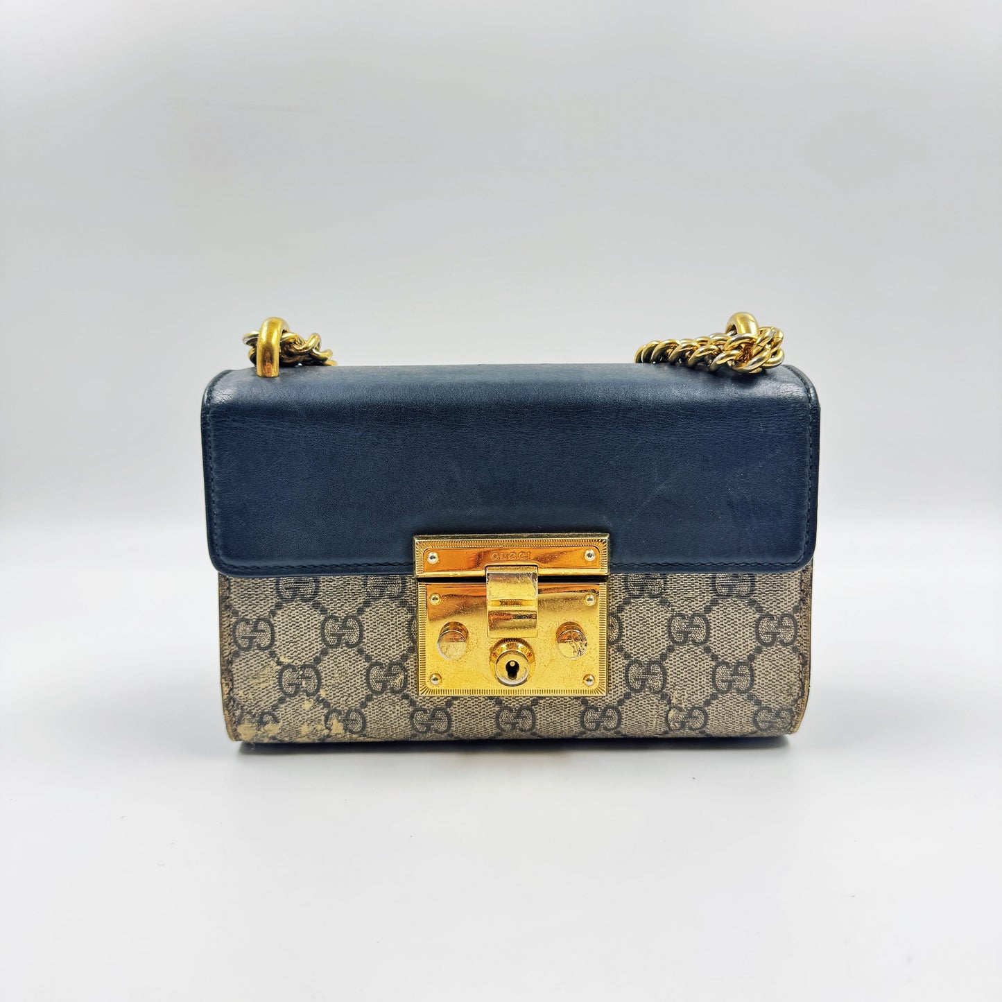 Gucci GG Supreme Small Padlock Shoulder Bag TWS