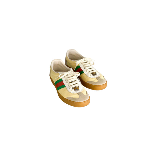 Gucci Tricolor Leather and Suede G74 Sneakers Size 37 1/2